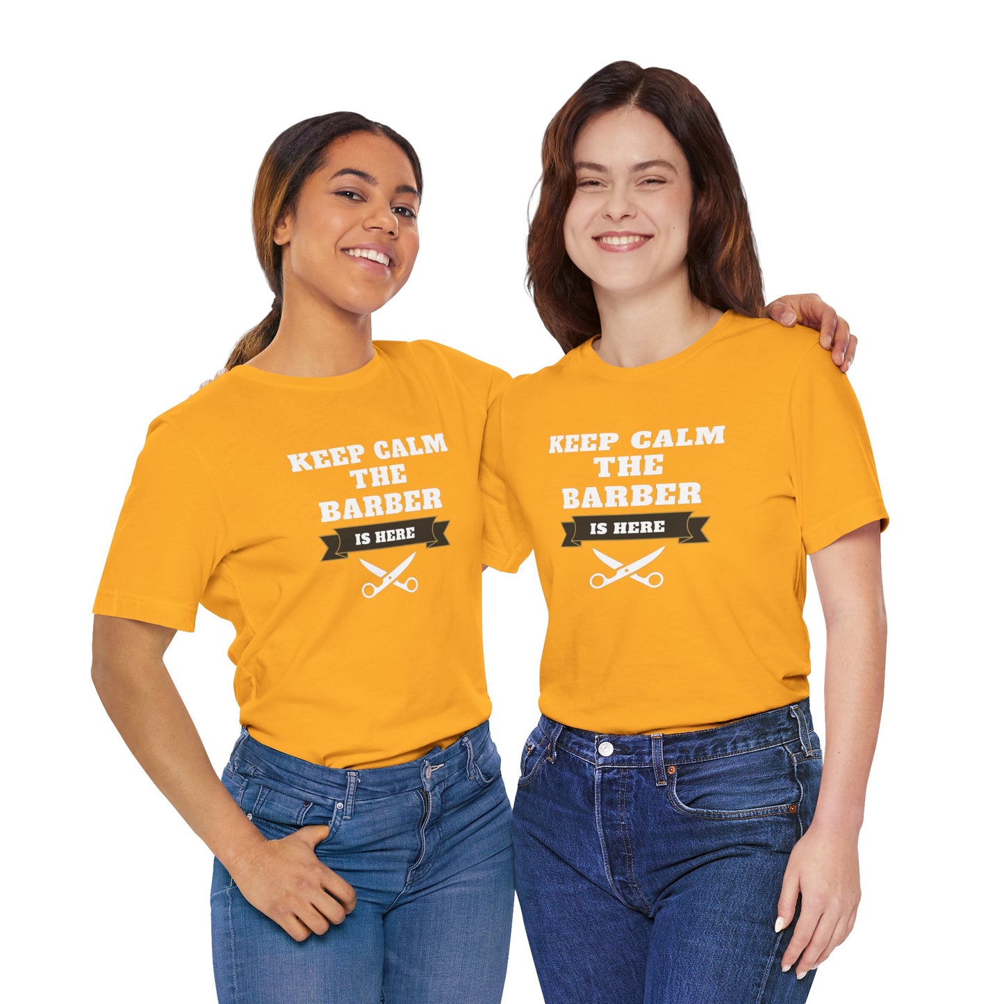 Barber/ Keep Calm The Barber Is Here Unisex Jersey Short Sleeve Tee