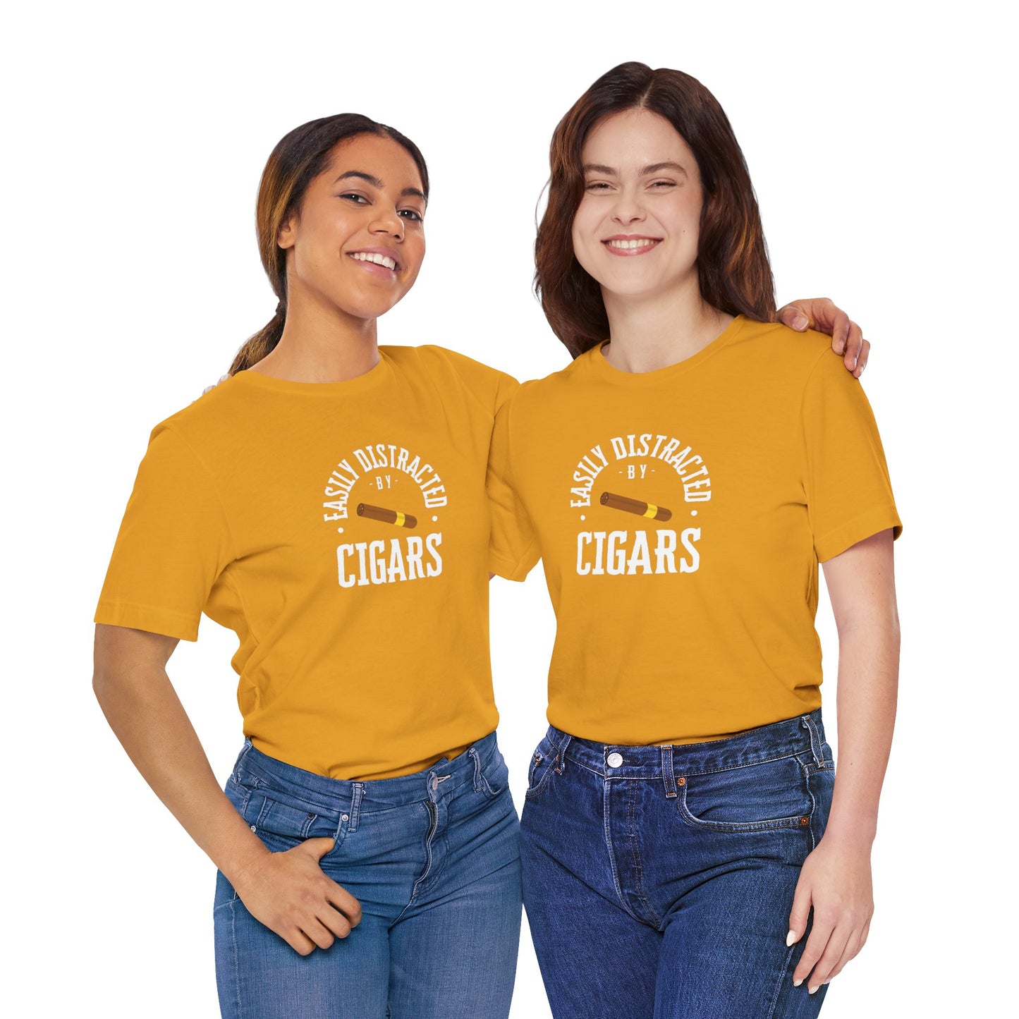 Cigar/ Easily Distracted By Cigars Unisex Jersey Short Sleeve Tee