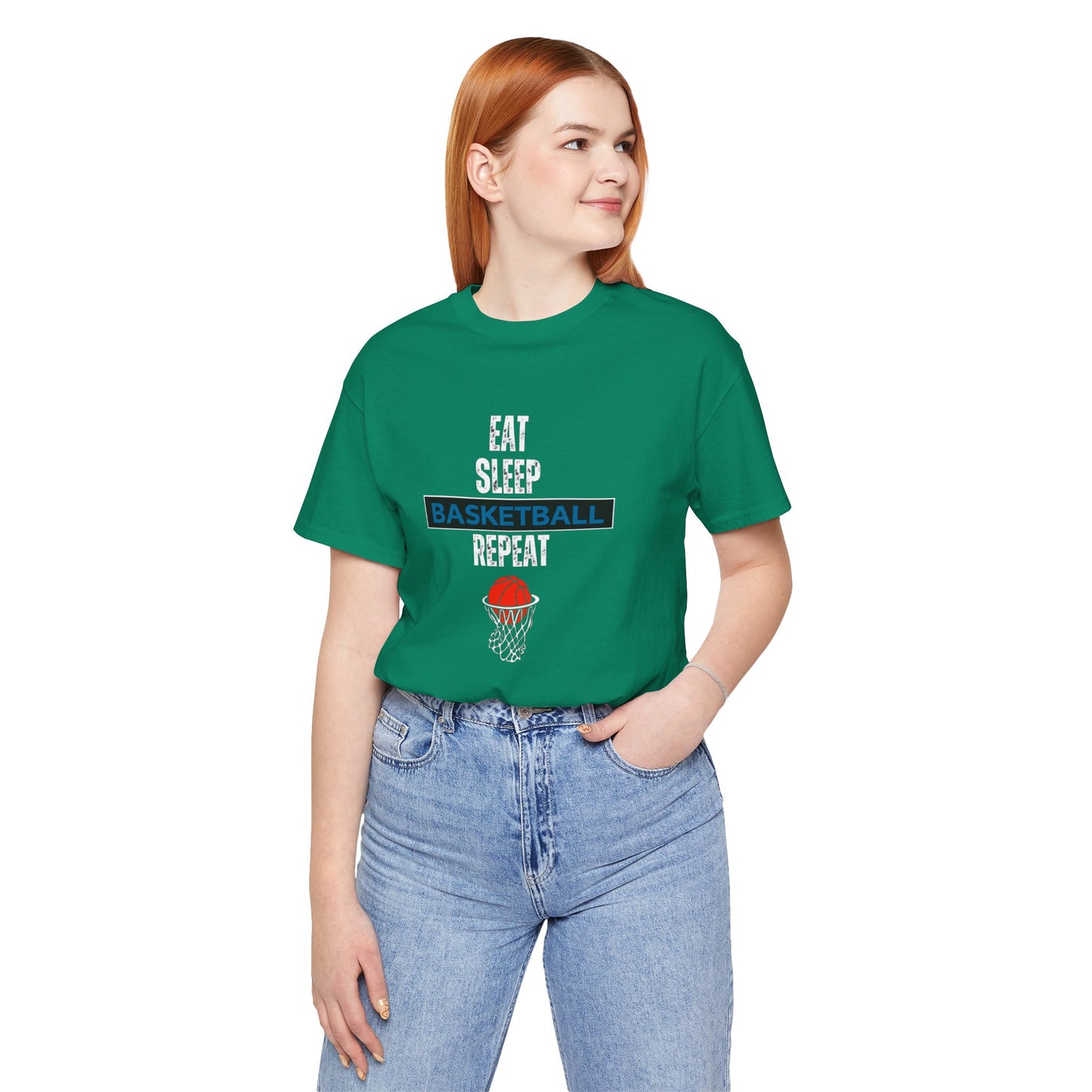 Eat, Sleep, Basketball, Repeat Unisex Jersey Short Sleeve Tee