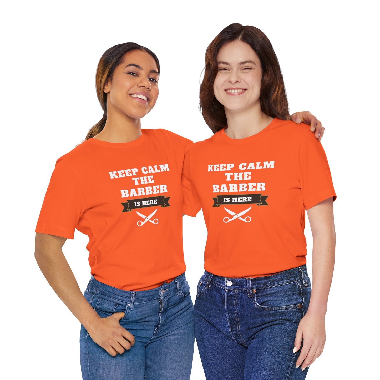 Barber/ Keep Calm The Barber Is Here Unisex Jersey Short Sleeve Tee