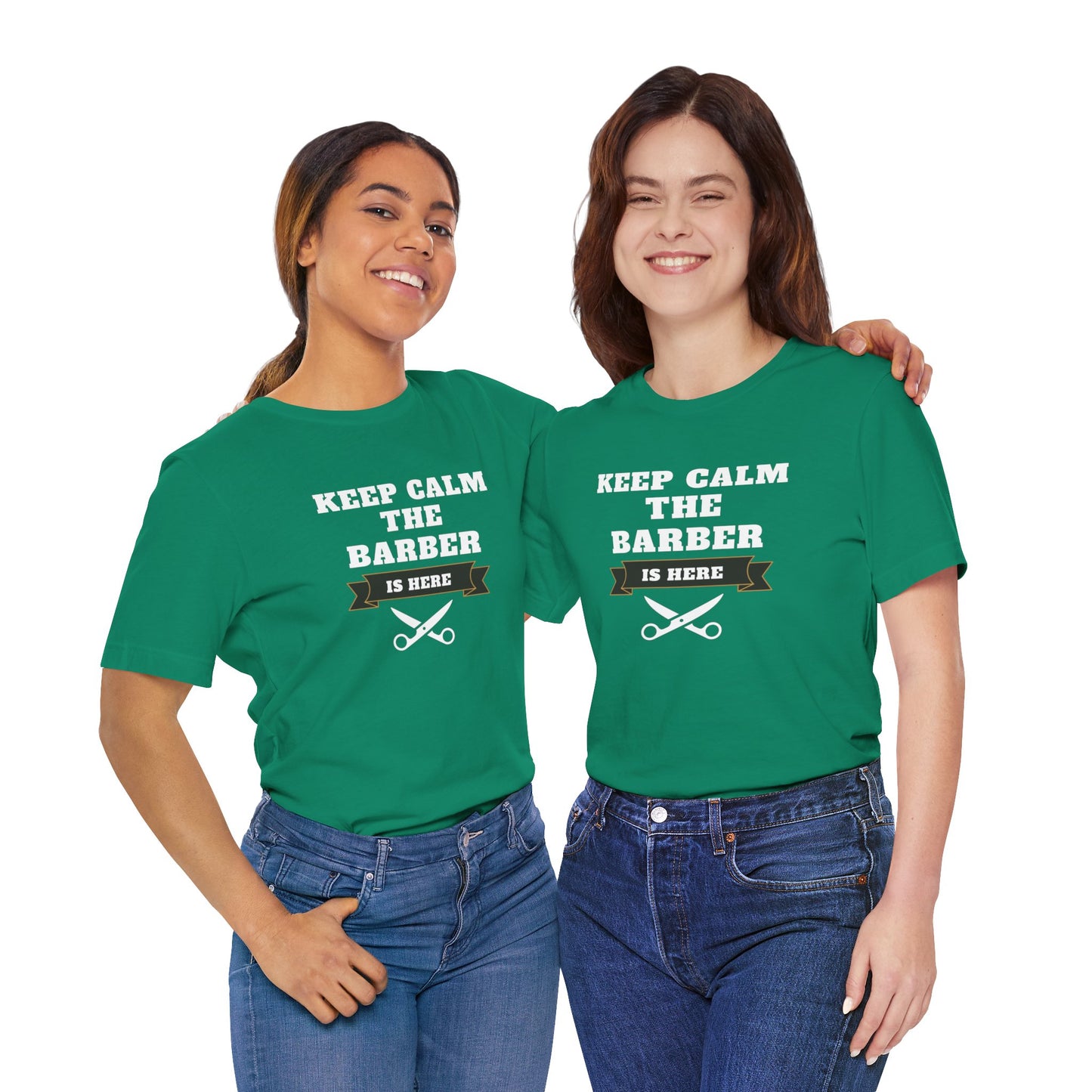 Barber/ Keep Calm The Barber Is Here Unisex Jersey Short Sleeve Tee