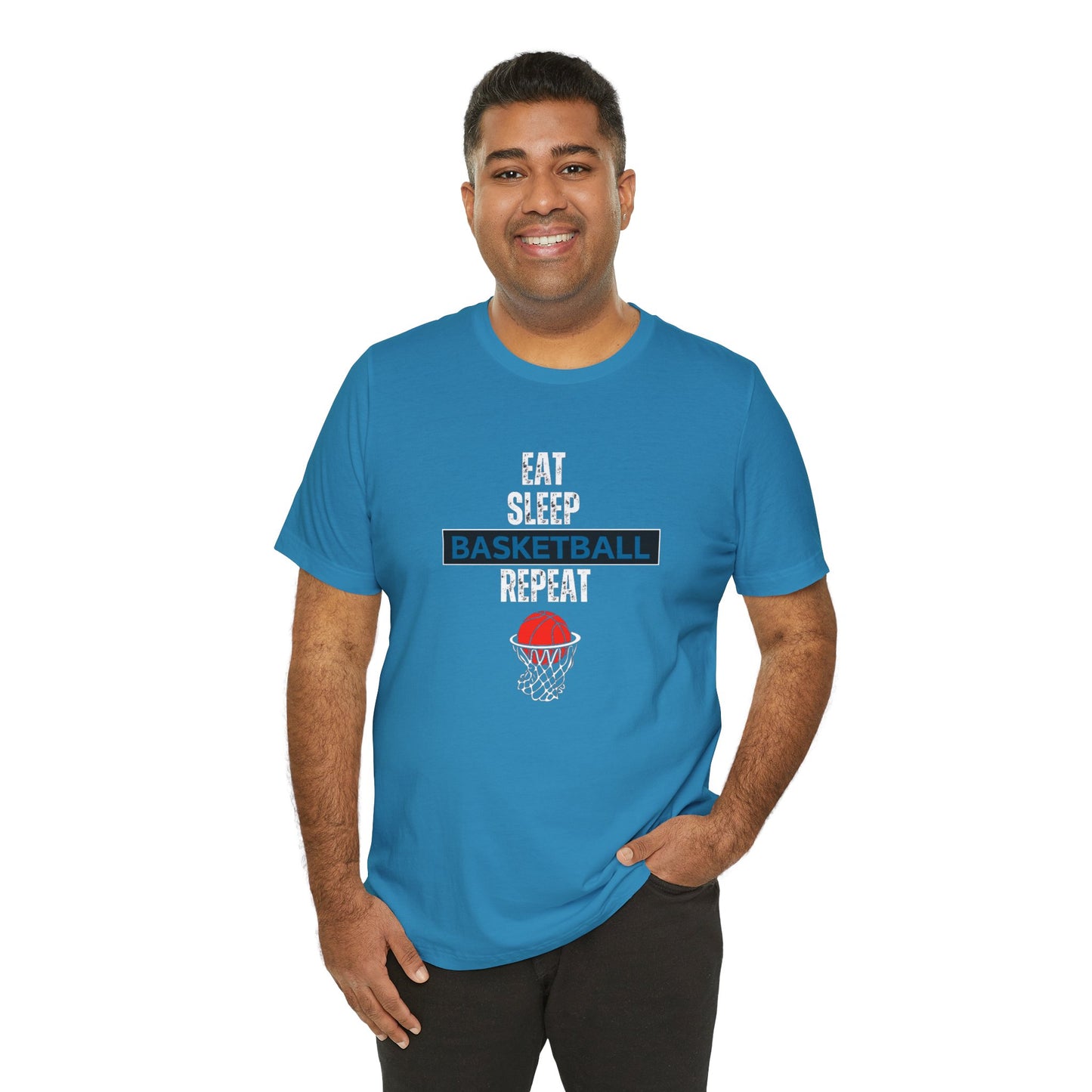 Eat, Sleep, Basketball, Repeat Unisex Jersey Short Sleeve Tee