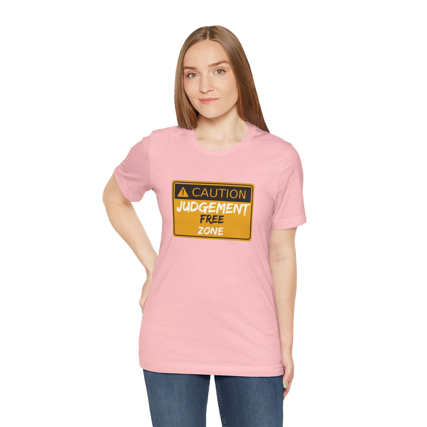 Caution Judgement Free Zone Unisex Jersey Short Sleeve Tee