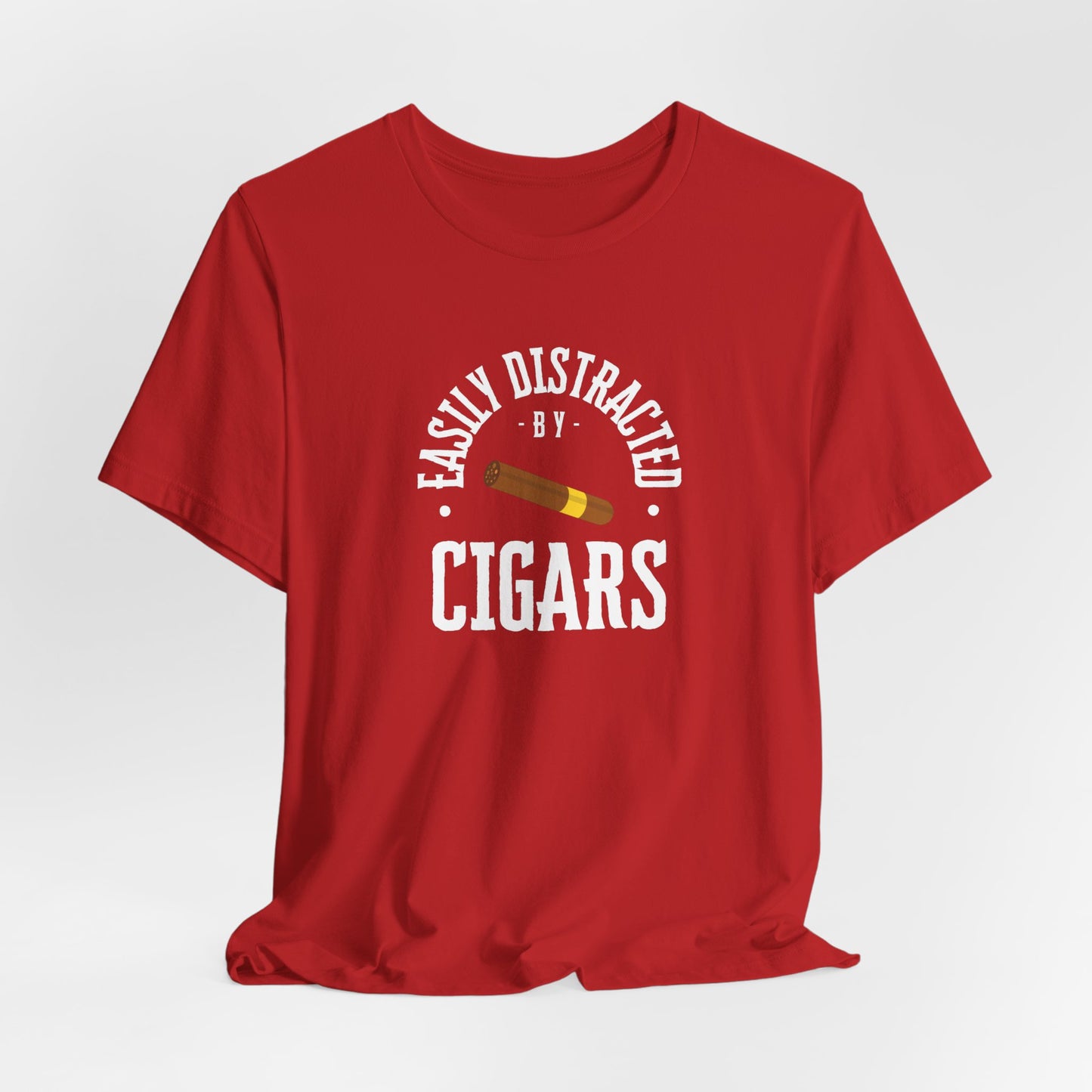 Cigar/ Easily Distracted By Cigars Unisex Jersey Short Sleeve Tee