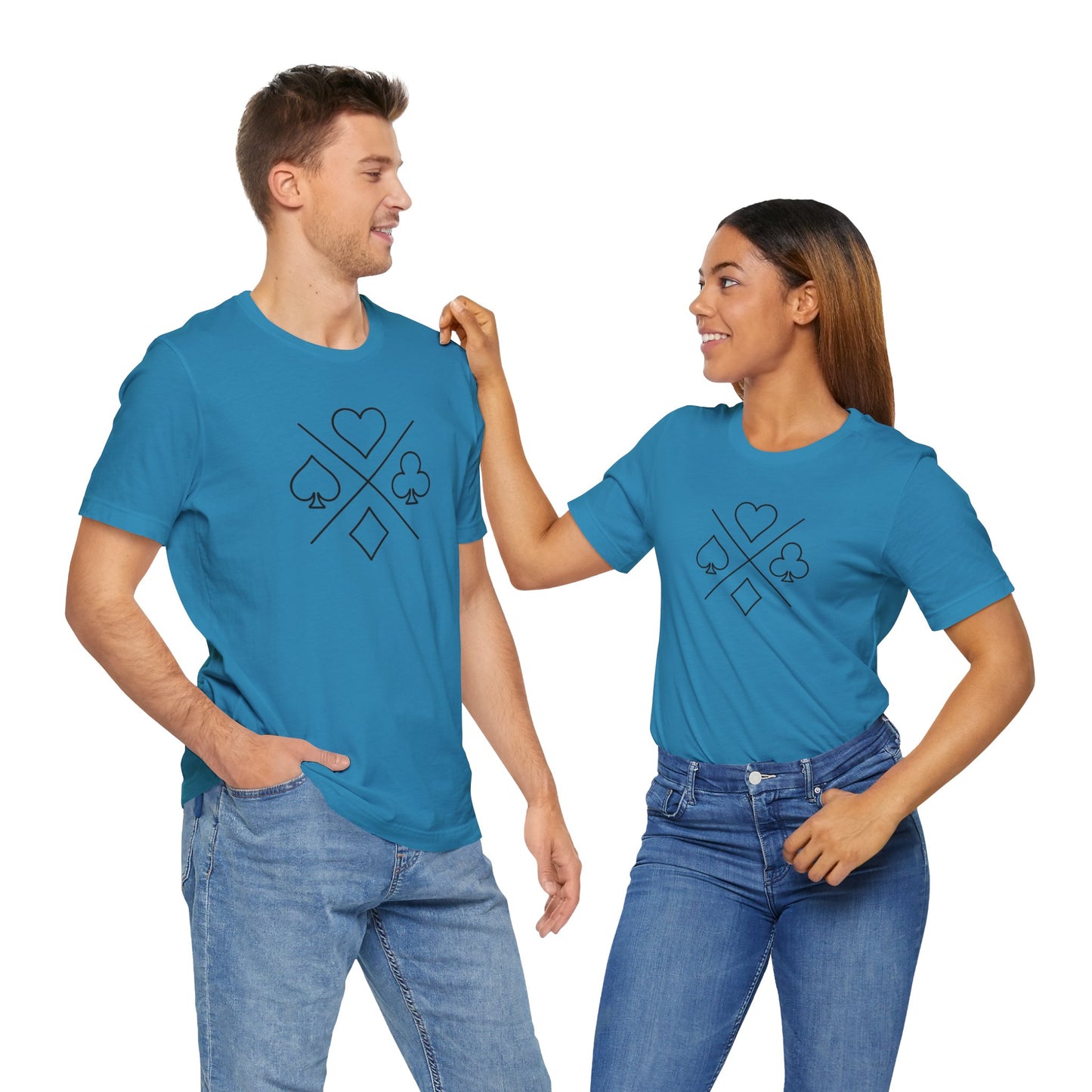 Poker/ Hearts, Spades, Clubs, Diamonds Unisex Jersey Short Sleeve Tee