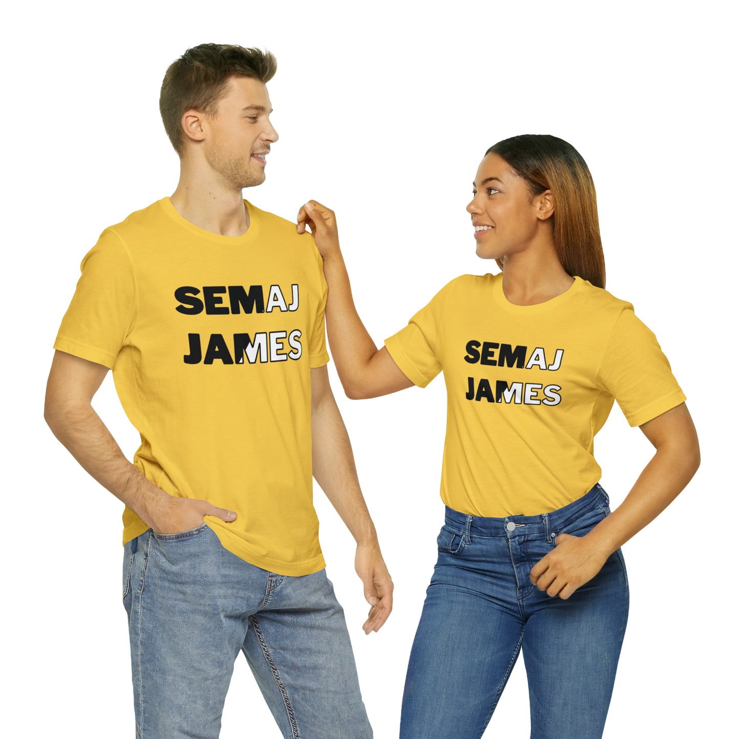 Semaj James Black & White Unisex Jersey Short Sleeve Tee