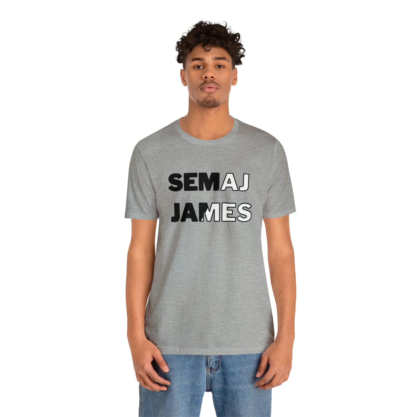 Semaj James Black & White Unisex Jersey Short Sleeve Tee