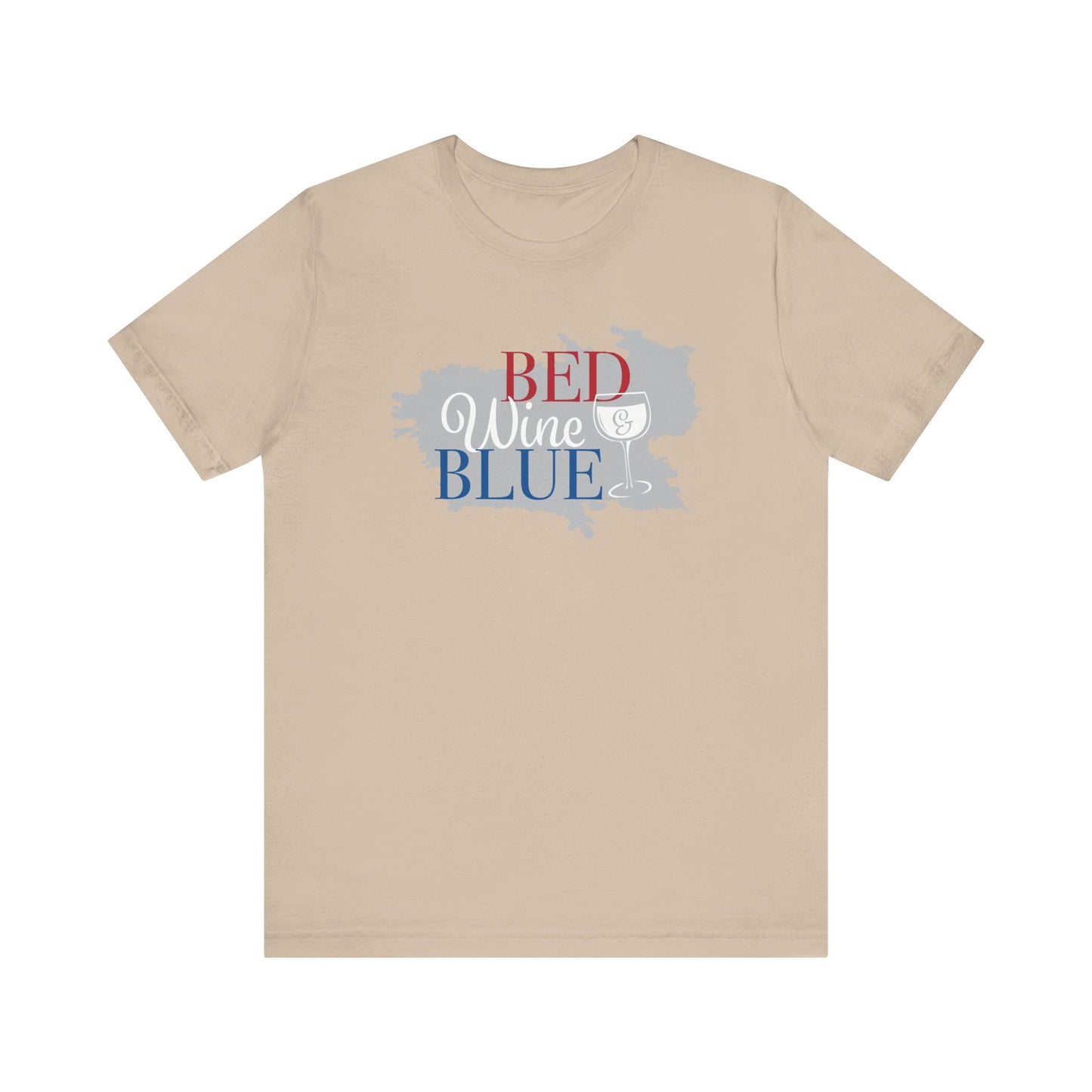 Bed Wine & Blue Unisex Jersey Short Sleeve Tee