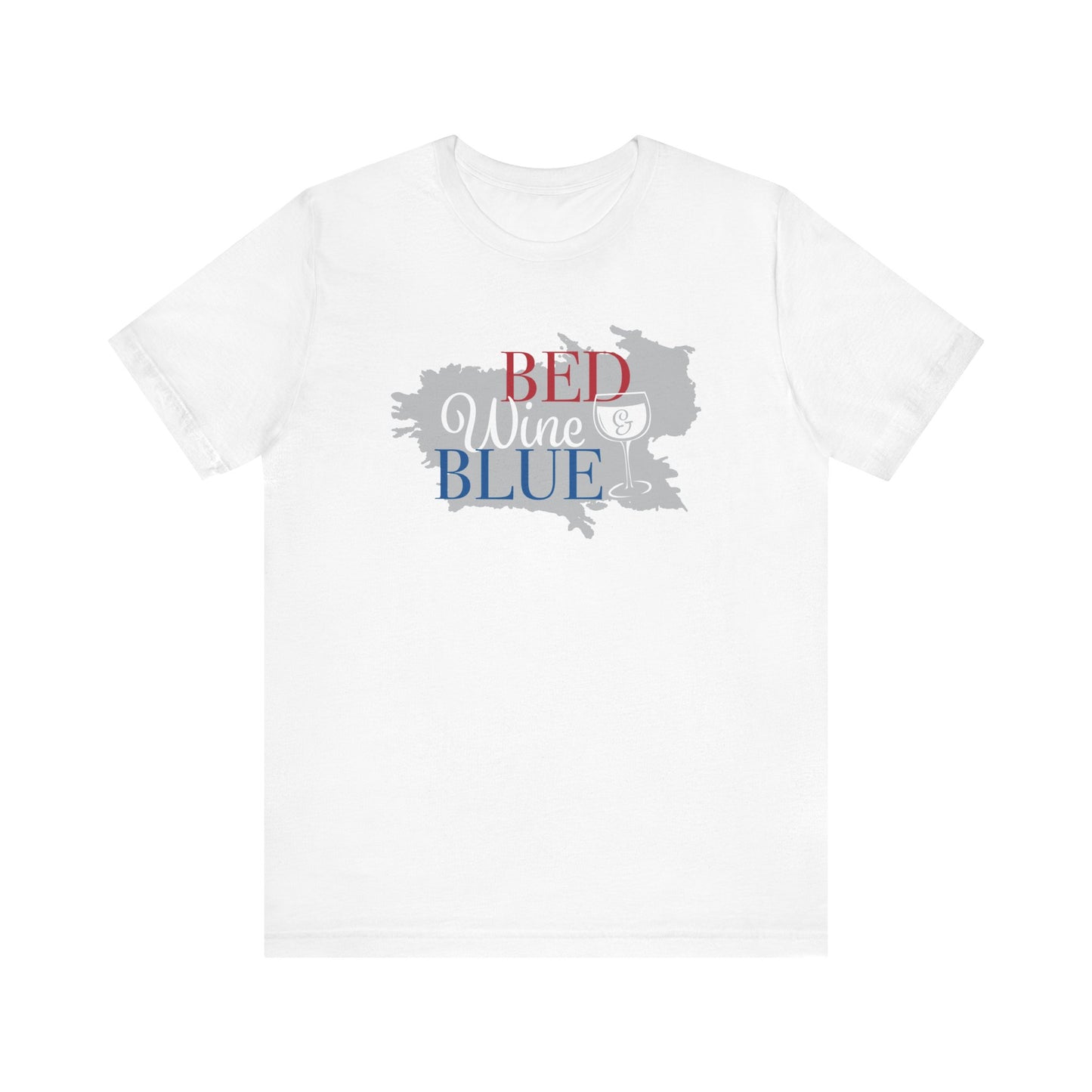 Bed Wine & Blue Unisex Jersey Short Sleeve Tee