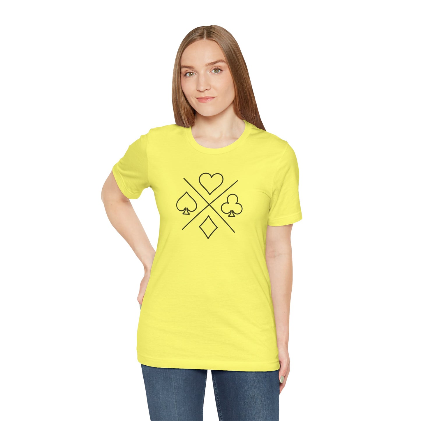 Poker/ Hearts, Spades, Clubs, Diamonds Unisex Jersey Short Sleeve Tee