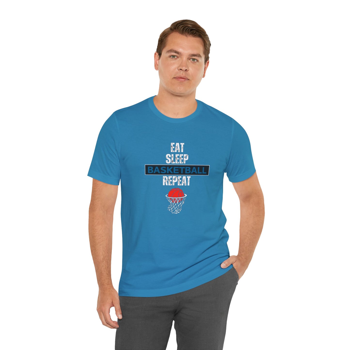 Eat, Sleep, Basketball, Repeat Unisex Jersey Short Sleeve Tee