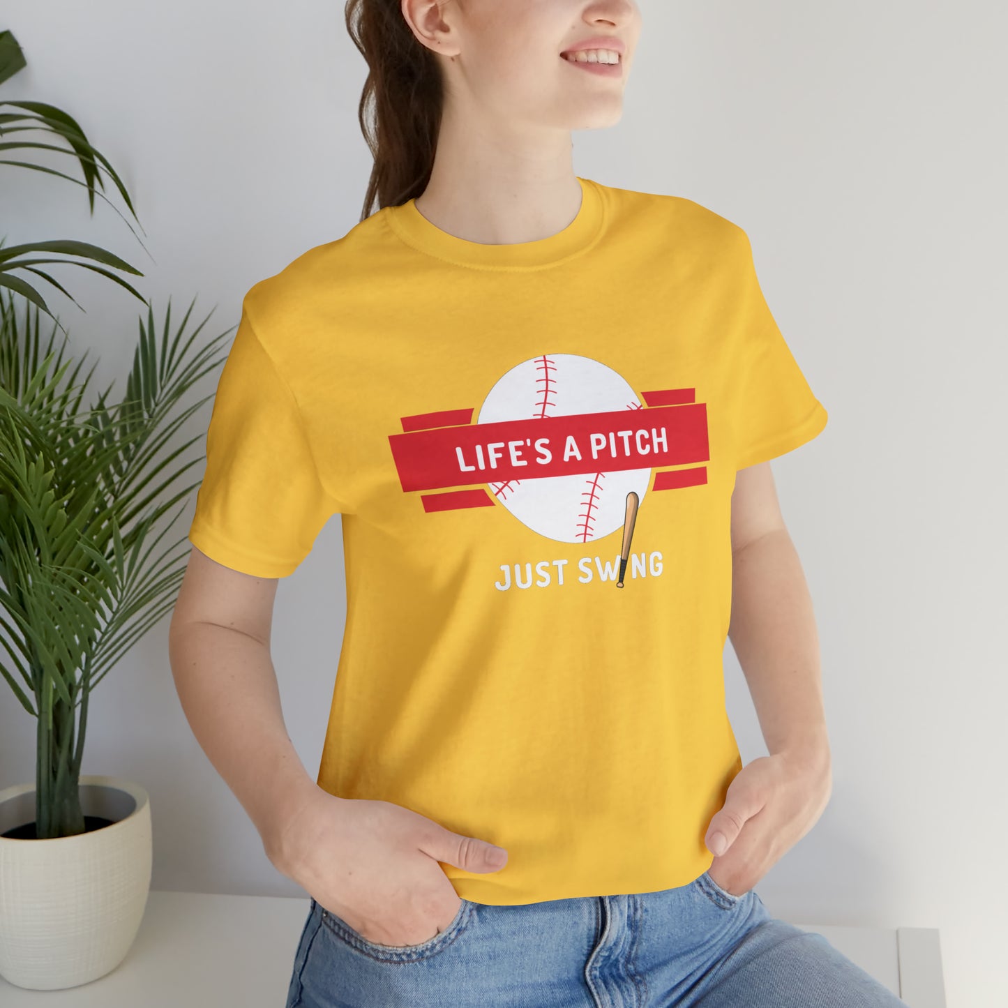 Life's A Pitch Just Swing Unisex Jersey Short Sleeve Tee