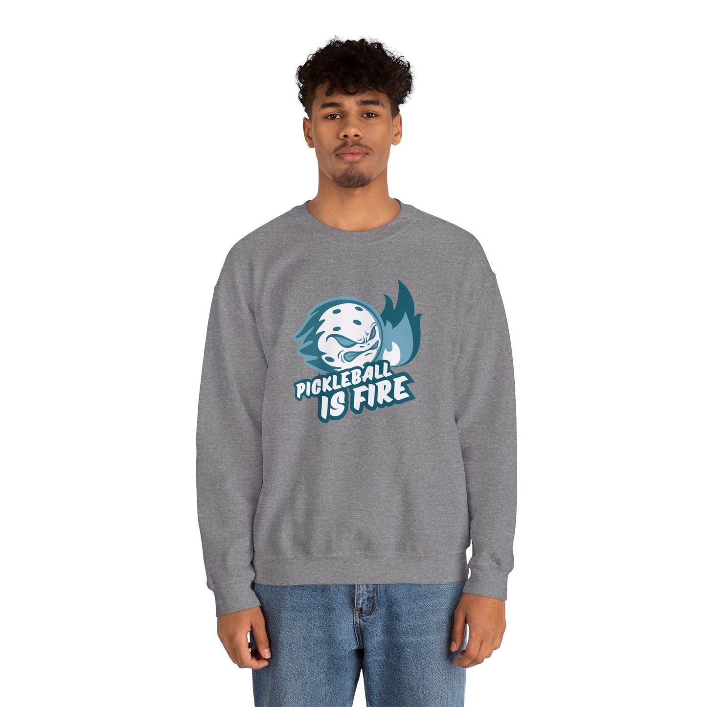 Pickleball is Fire Unisex Heavy Blend™ Crewneck Sweatshirt