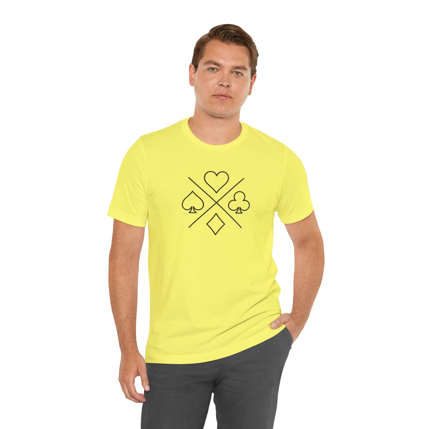 Poker/ Hearts, Spades, Clubs, Diamonds Unisex Jersey Short Sleeve Tee