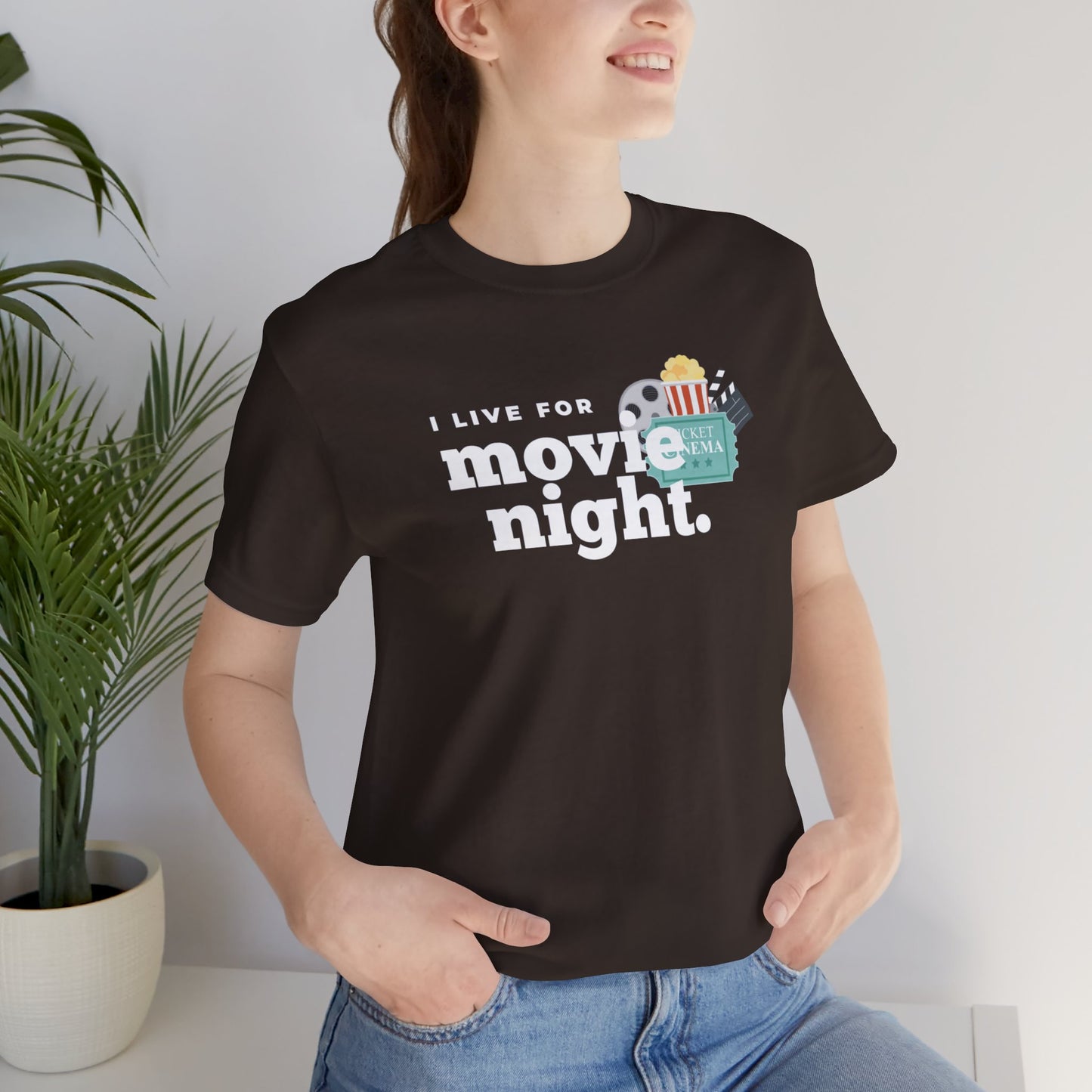 I Live For Movie Night Unisex Jersey Short Sleeve Tee