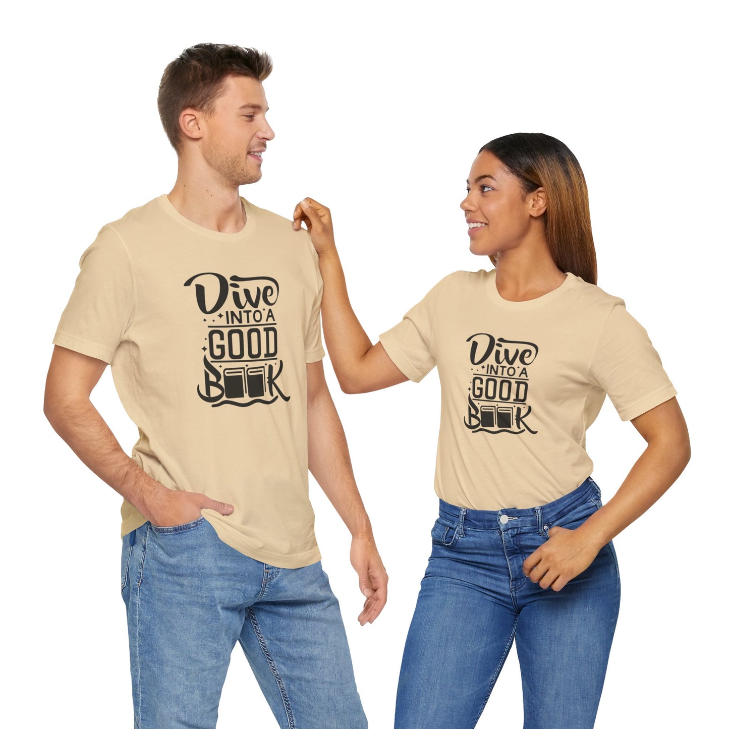 Books/ Dive into a Good Book Unisex Jersey Short Sleeve Tee