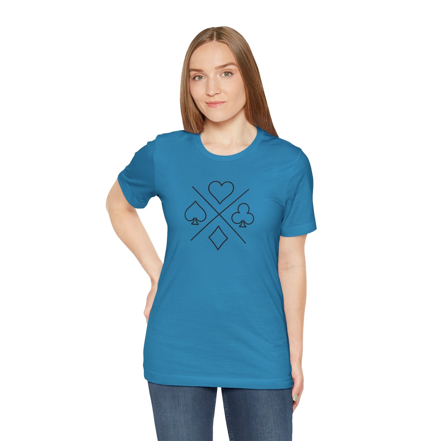 Poker/ Hearts, Spades, Clubs, Diamonds Unisex Jersey Short Sleeve Tee