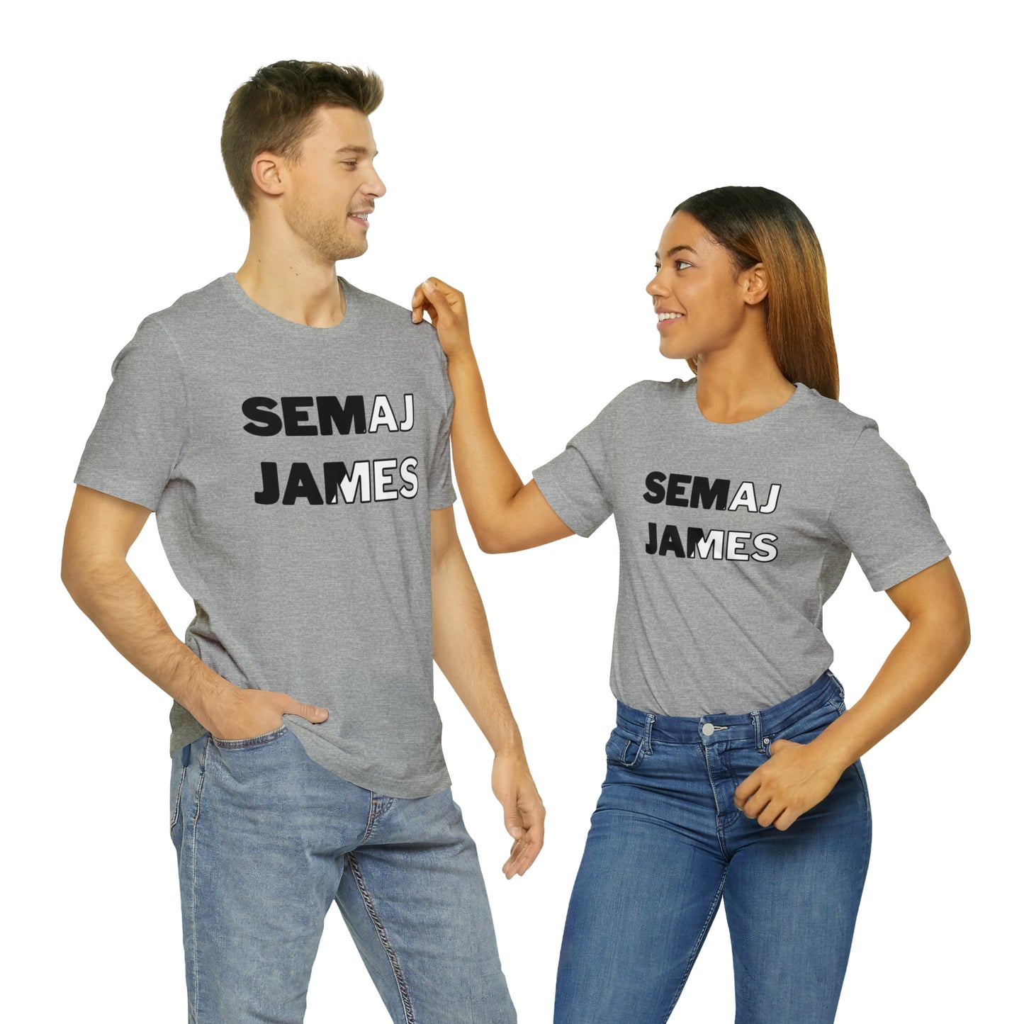 Semaj James Black & White Unisex Jersey Short Sleeve Tee