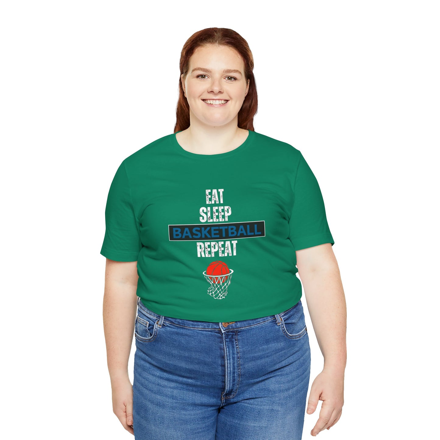 Eat, Sleep, Basketball, Repeat Unisex Jersey Short Sleeve Tee