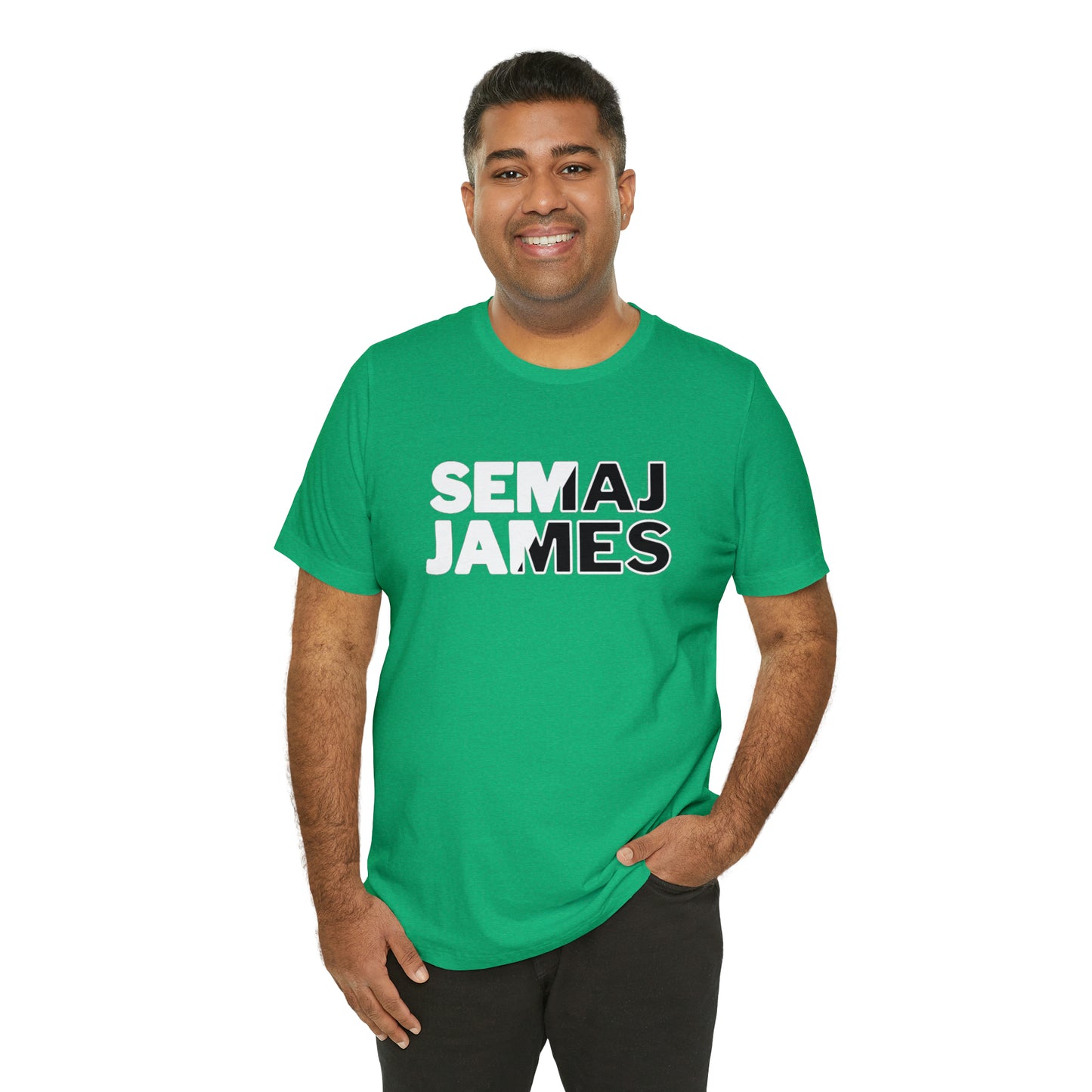 Semaj James Black & White Unisex Jersey Short Sleeve Tee