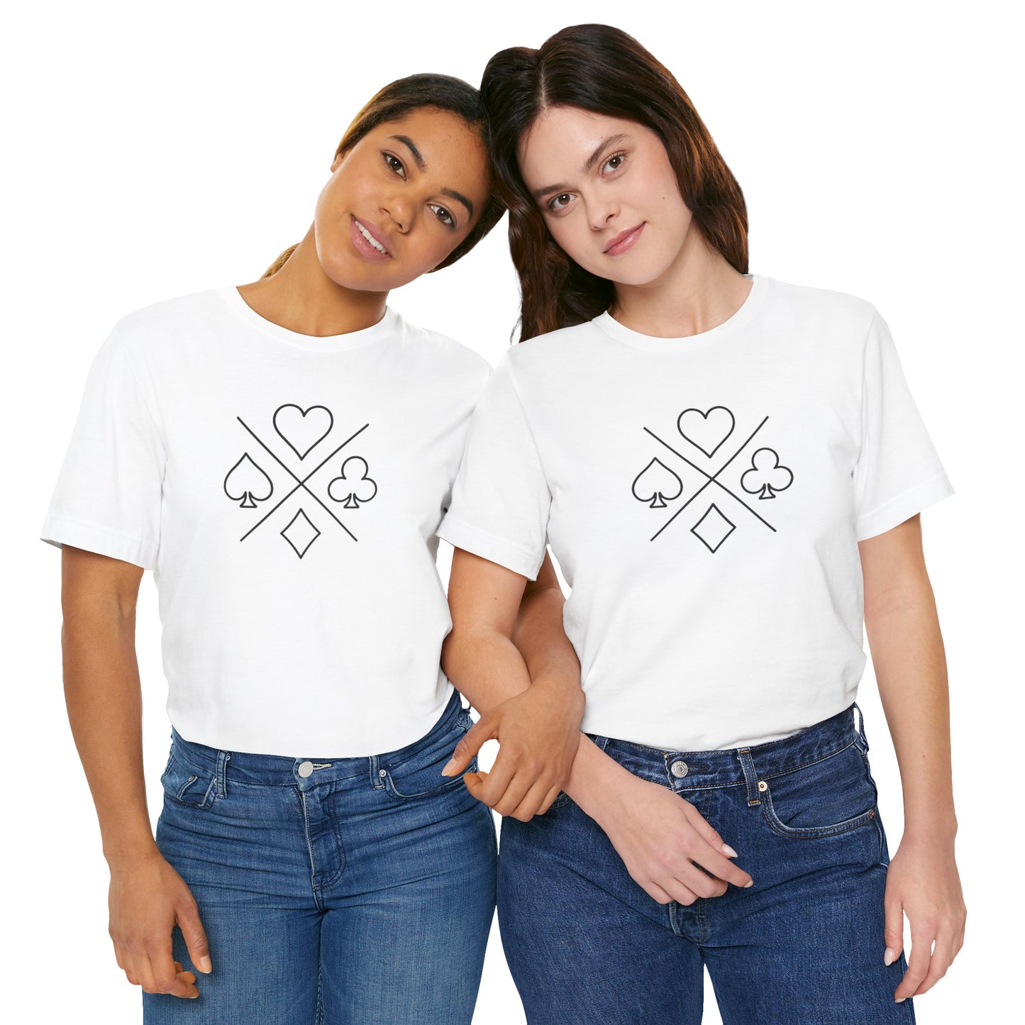 Poker/ Hearts, Spades, Clubs, Diamonds Unisex Jersey Short Sleeve Tee