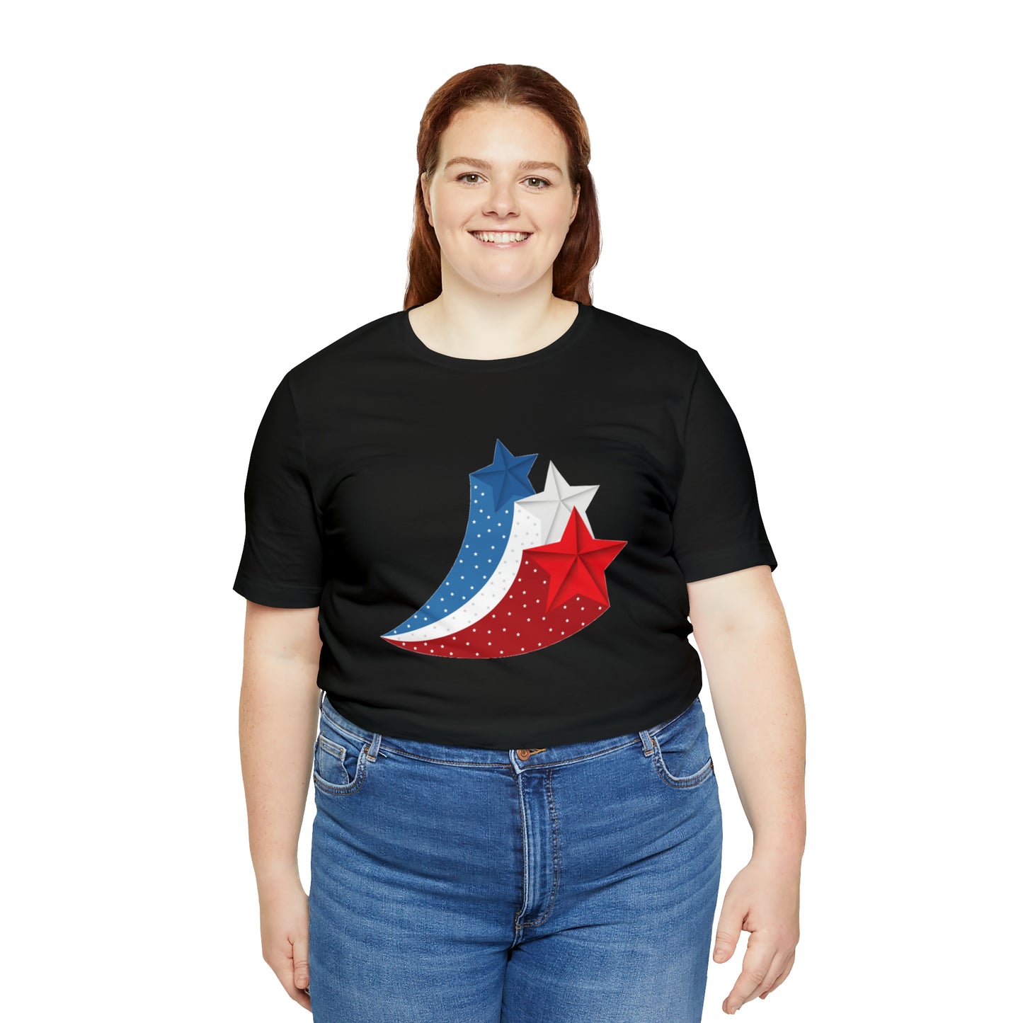 Red White Blue Stars Unisex Jersey Short Sleeve Tee