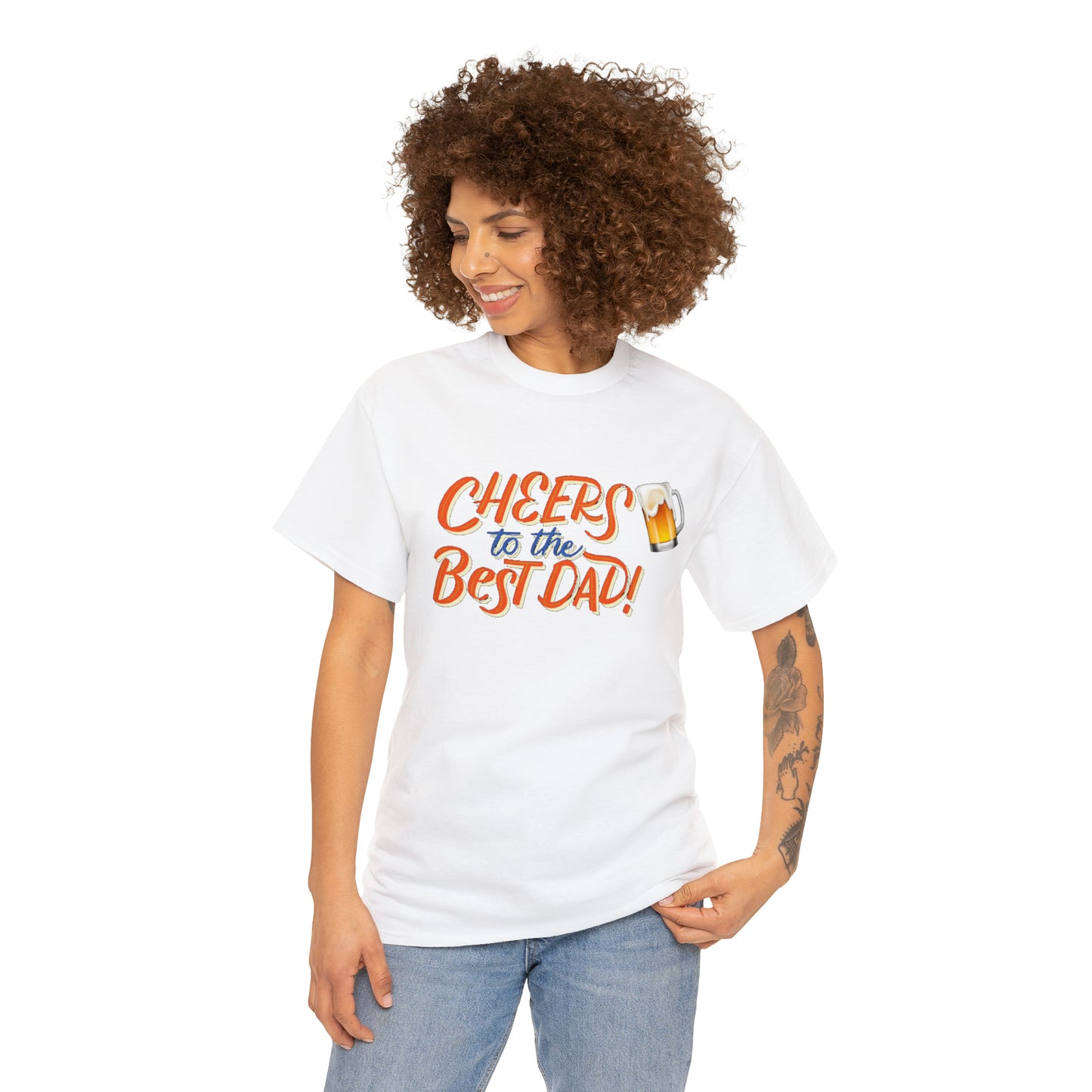 Cheers To Best Dad Ever Unisex Heavy Cotton Tee