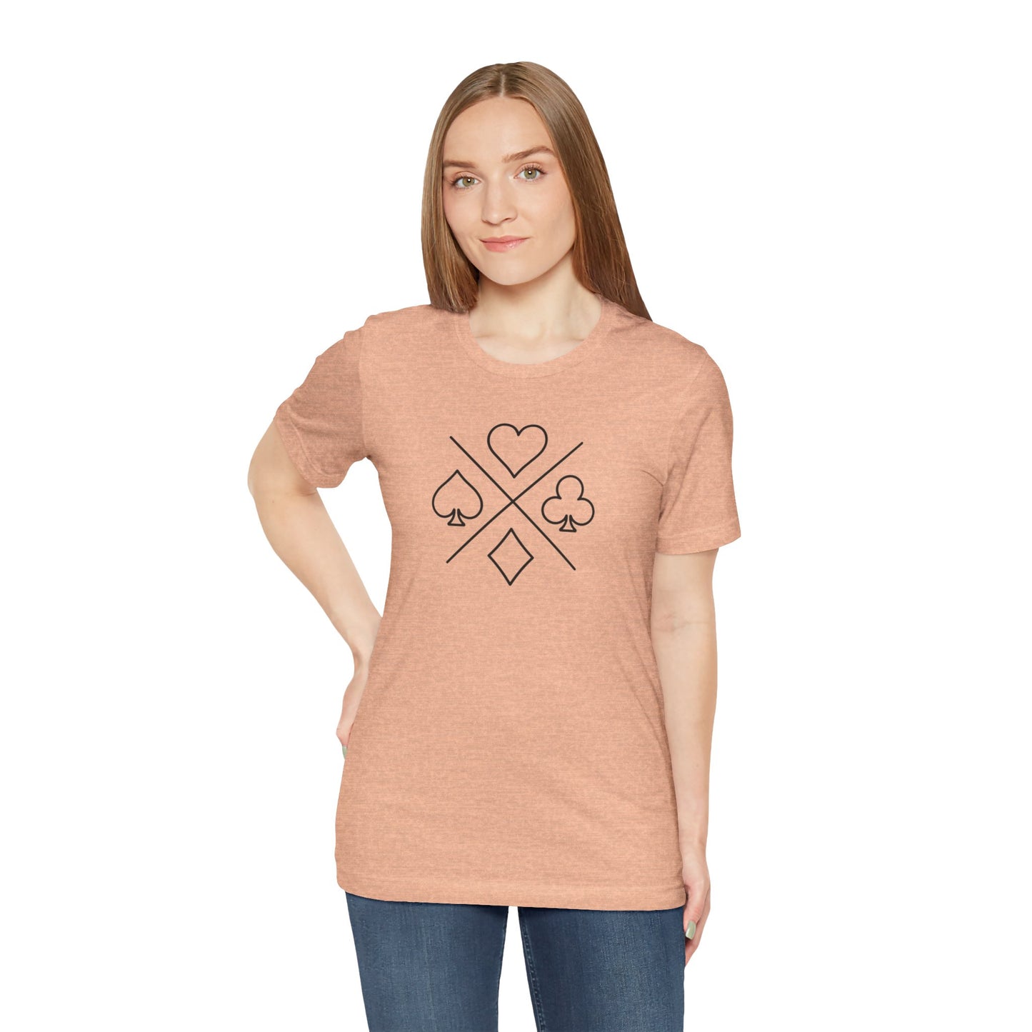 Poker/ Hearts, Spades, Clubs, Diamonds Unisex Jersey Short Sleeve Tee