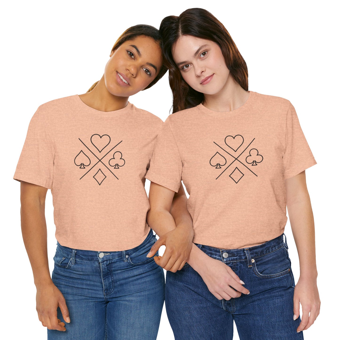 Poker/ Hearts, Spades, Clubs, Diamonds Unisex Jersey Short Sleeve Tee