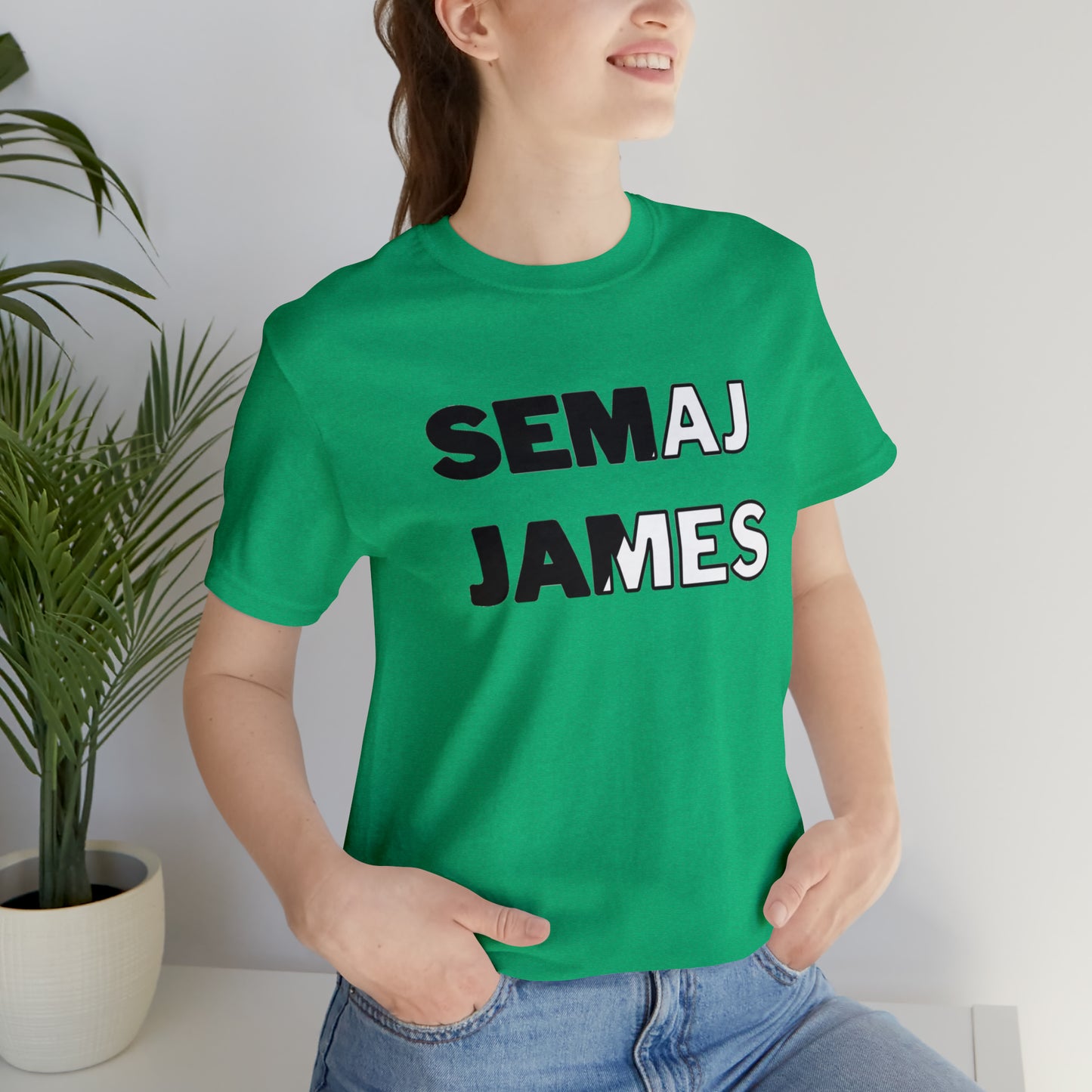 Semaj James Black & White Unisex Jersey Short Sleeve Tee