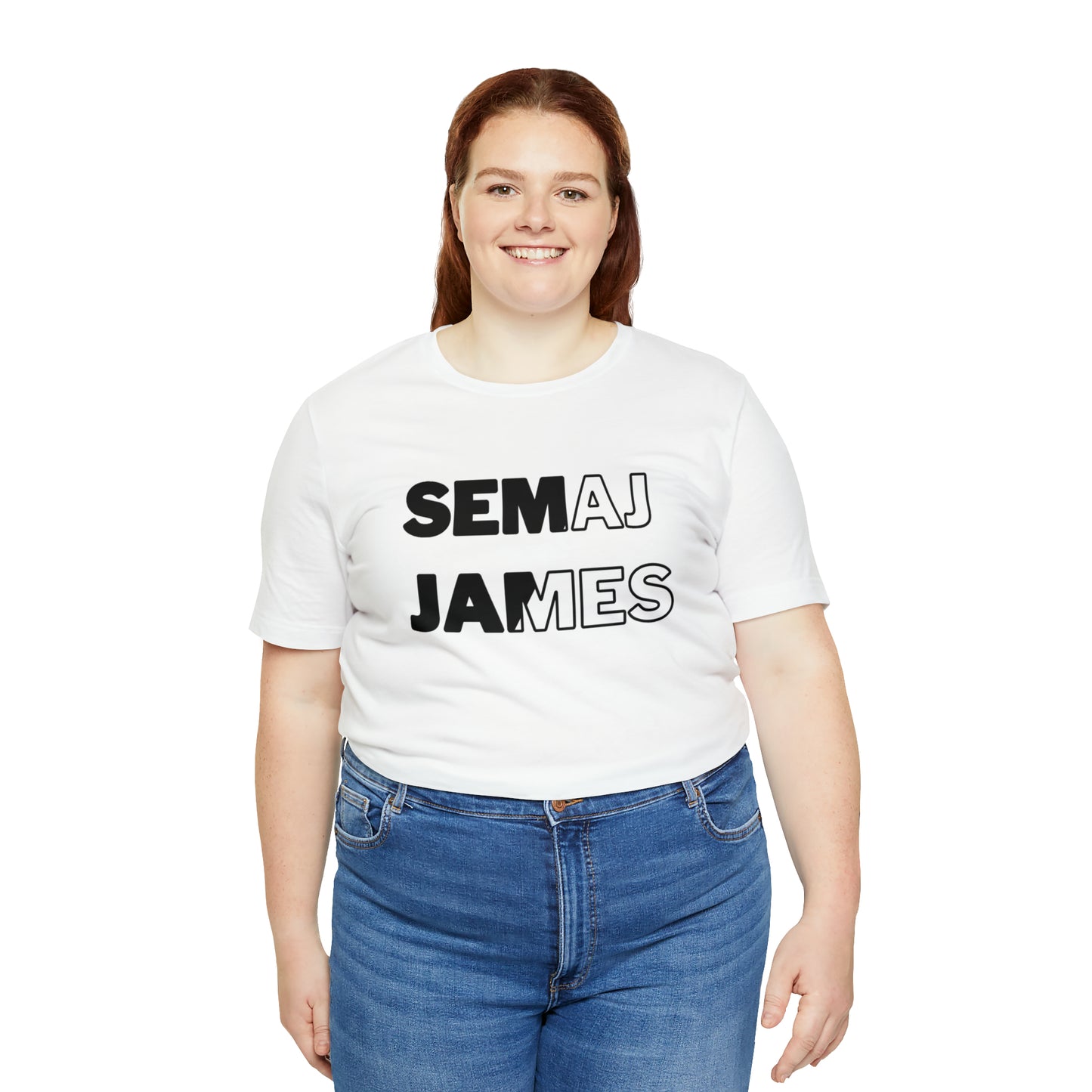 Semaj James Black & White Unisex Jersey Short Sleeve Tee