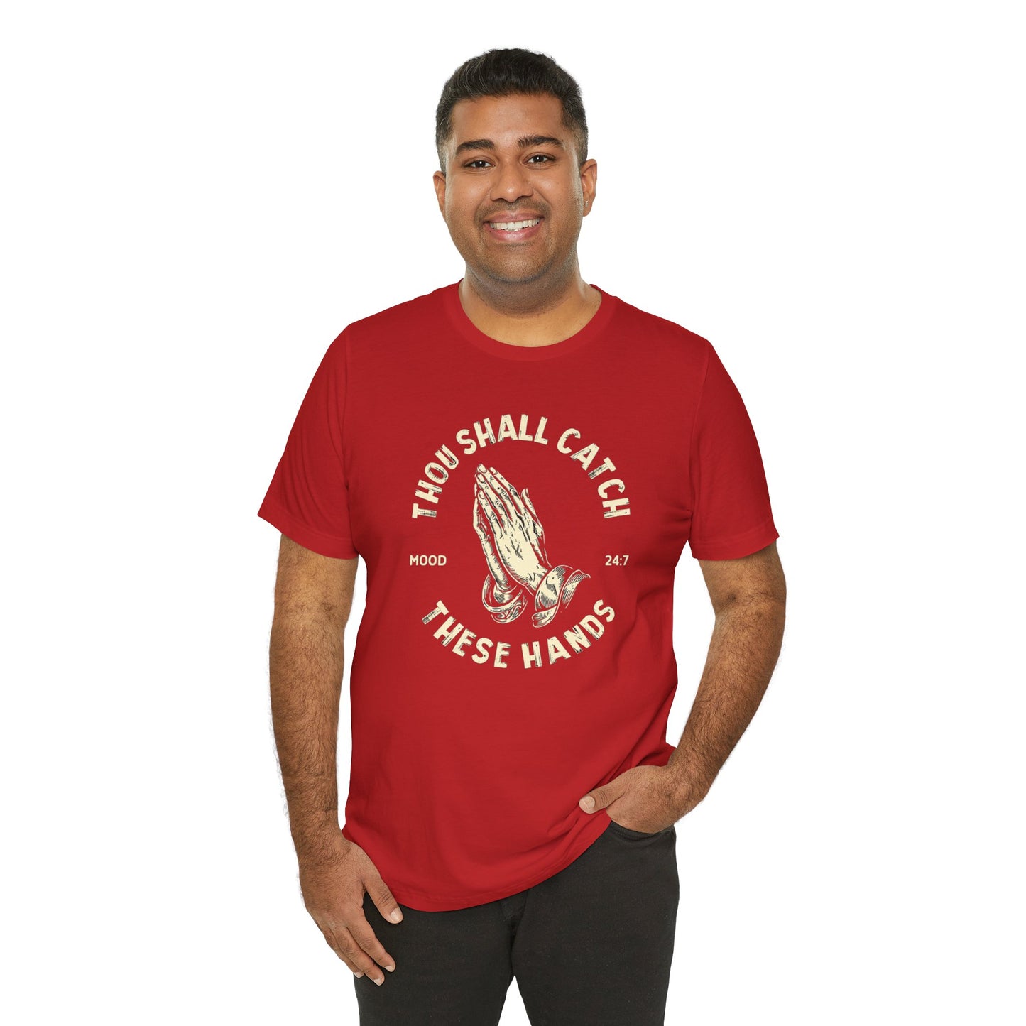 Thou Shall Catch These Hands Unisex Jersey Short Sleeve Tee
