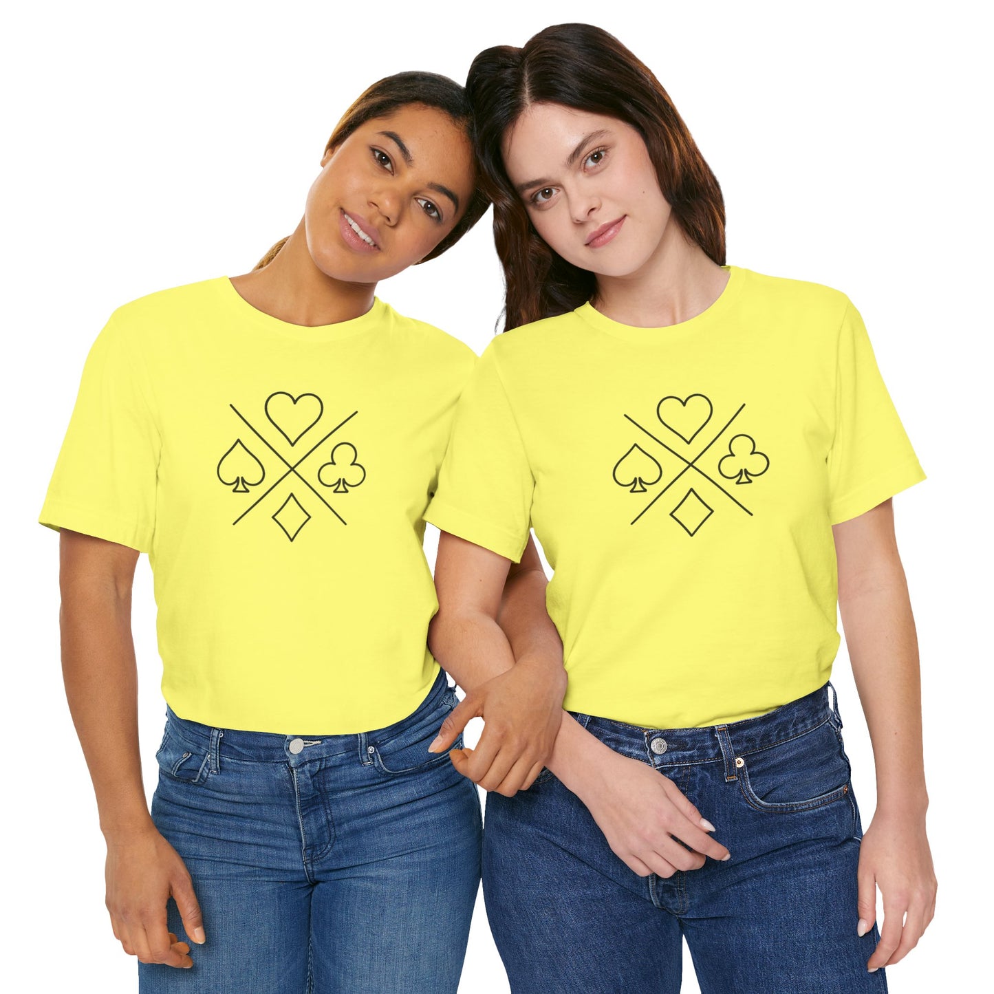 Poker/ Hearts, Spades, Clubs, Diamonds Unisex Jersey Short Sleeve Tee