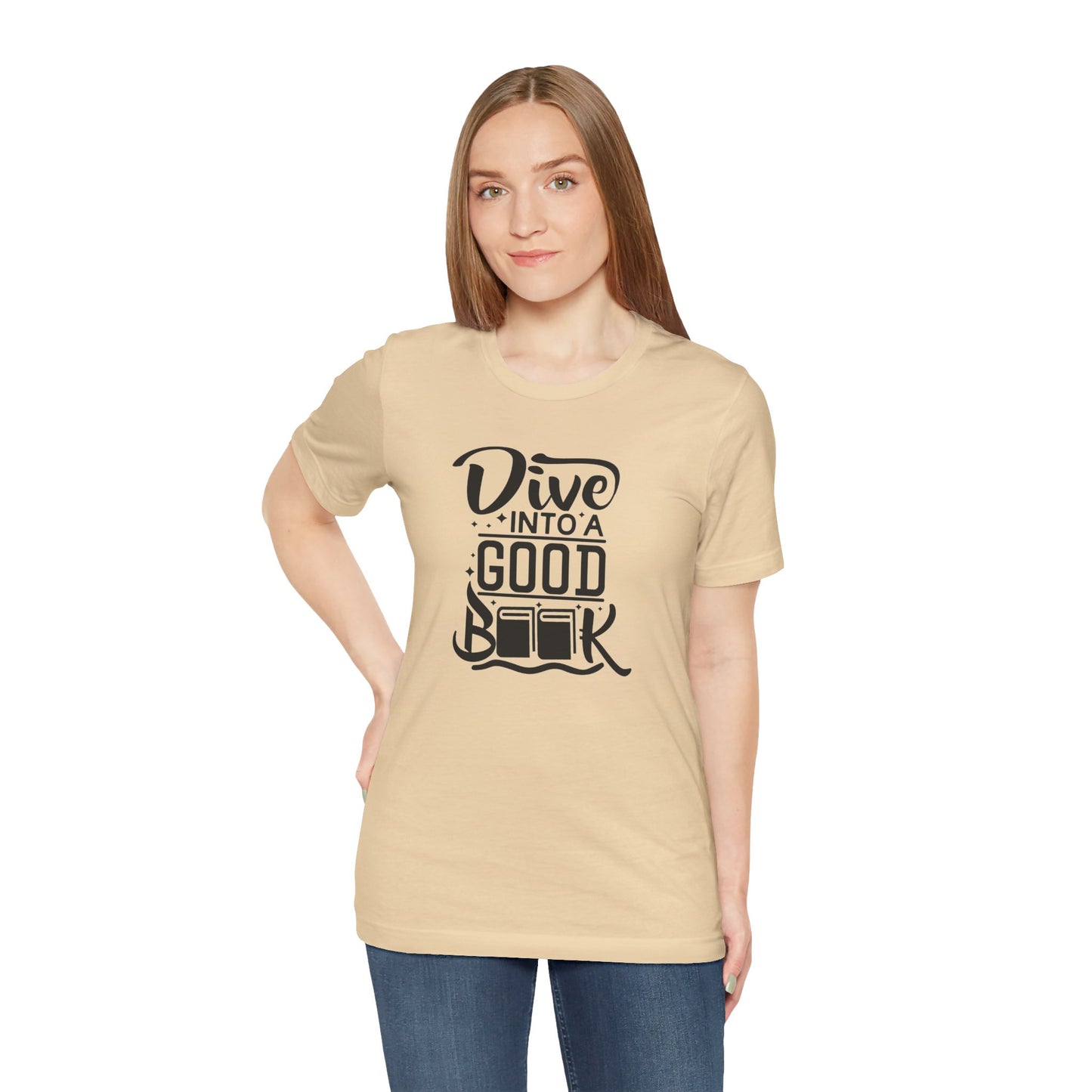 Books/ Dive into a Good Book Unisex Jersey Short Sleeve Tee