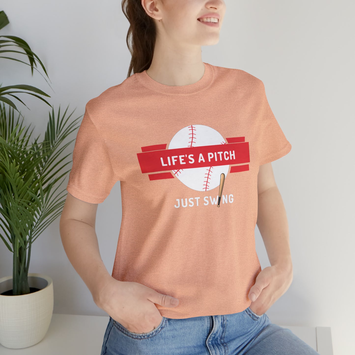 Life's A Pitch Just Swing Unisex Jersey Short Sleeve Tee