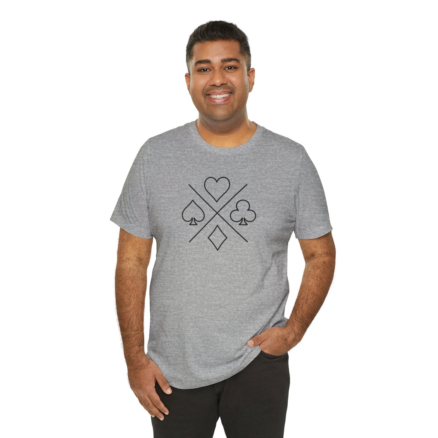 Poker/ Hearts, Spades, Clubs, Diamonds Unisex Jersey Short Sleeve Tee