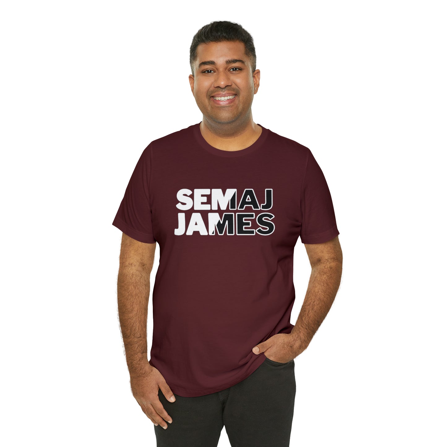 Semaj James Black & White Unisex Jersey Short Sleeve Tee