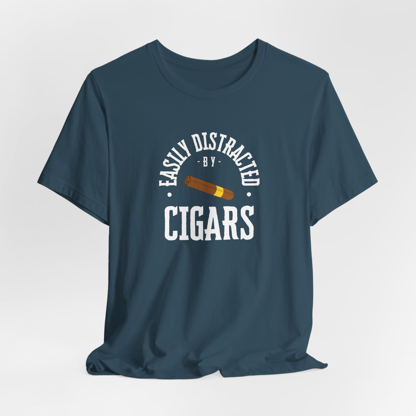 Cigar/ Easily Distracted By Cigars Unisex Jersey Short Sleeve Tee