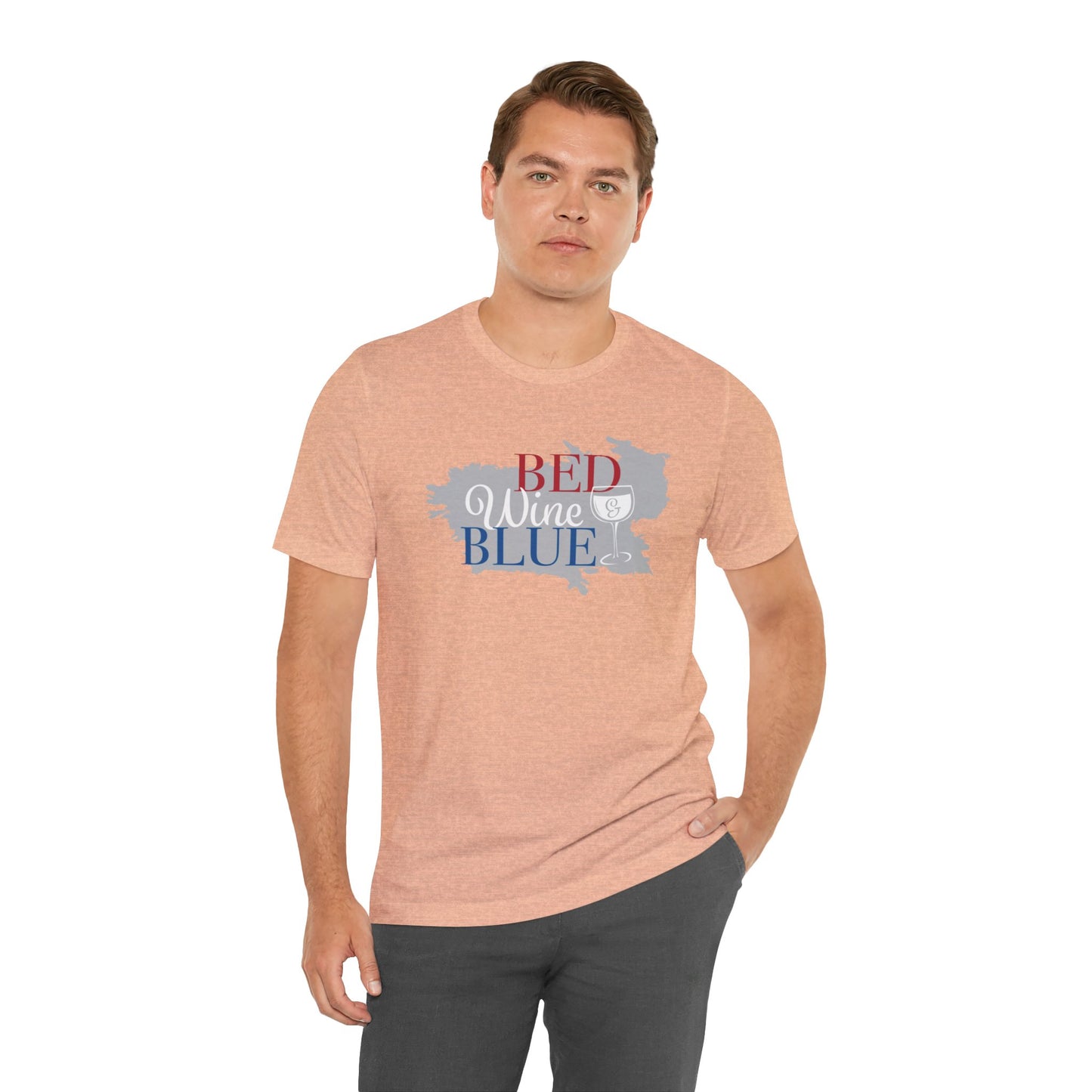 Bed Wine & Blue Unisex Jersey Short Sleeve Tee