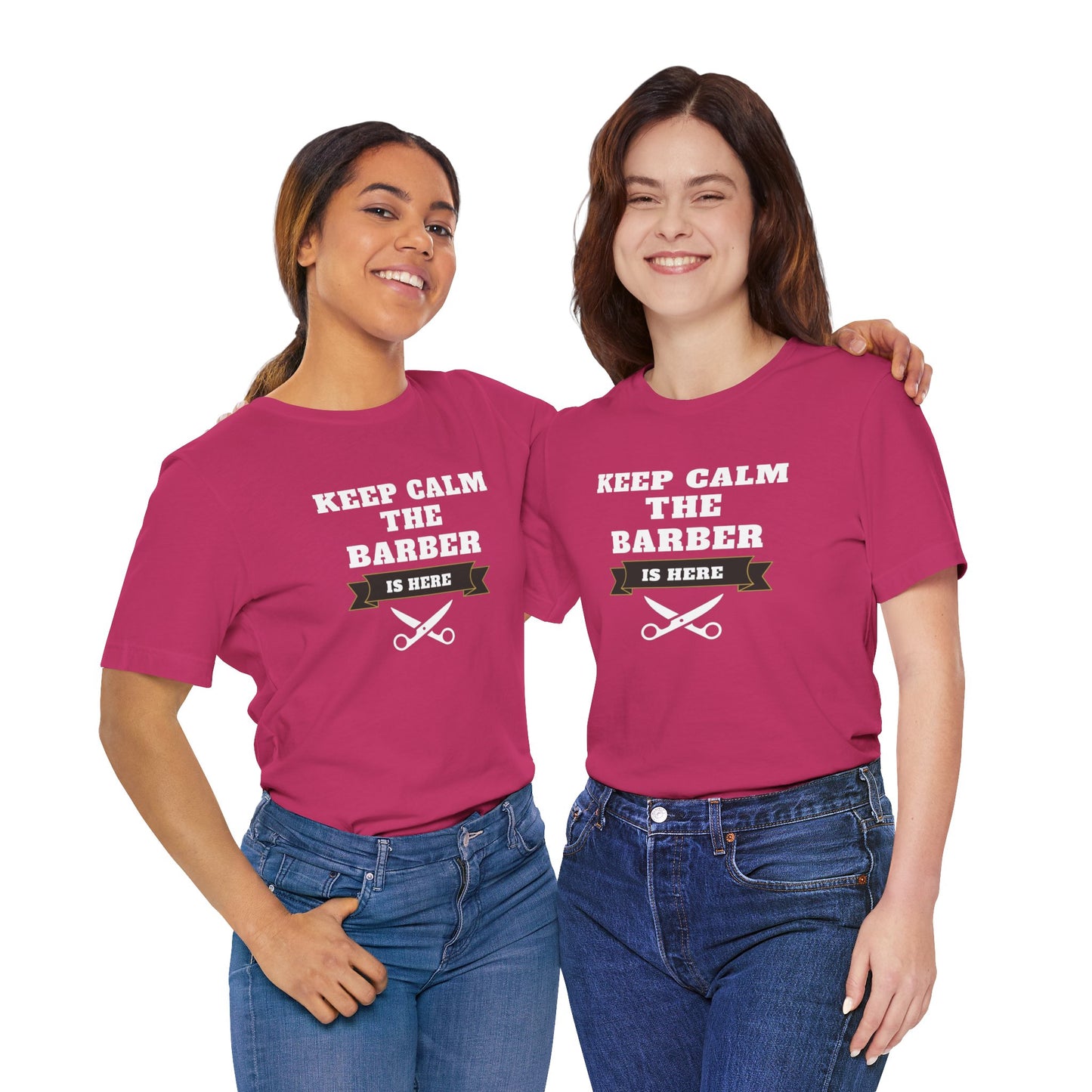 Barber/ Keep Calm The Barber Is Here Unisex Jersey Short Sleeve Tee