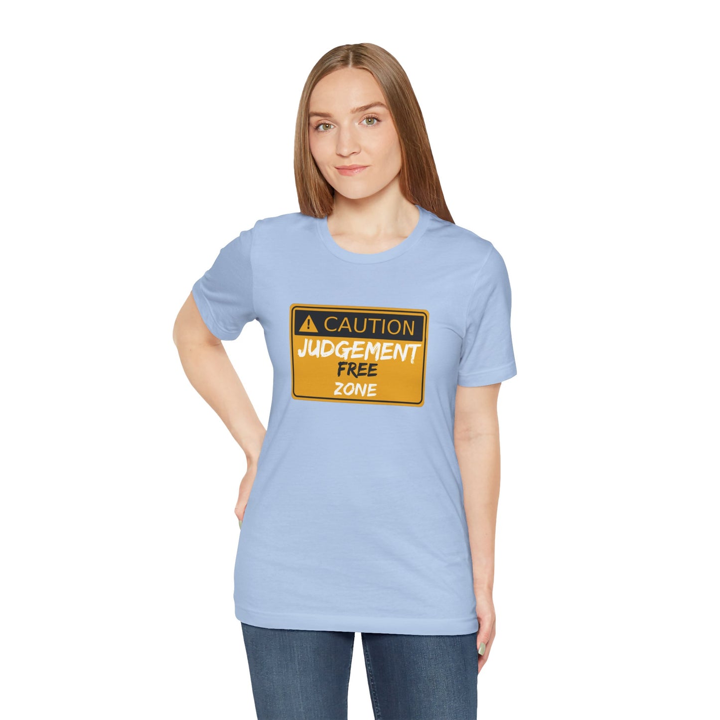 Caution Judgement Free Zone Unisex Jersey Short Sleeve Tee