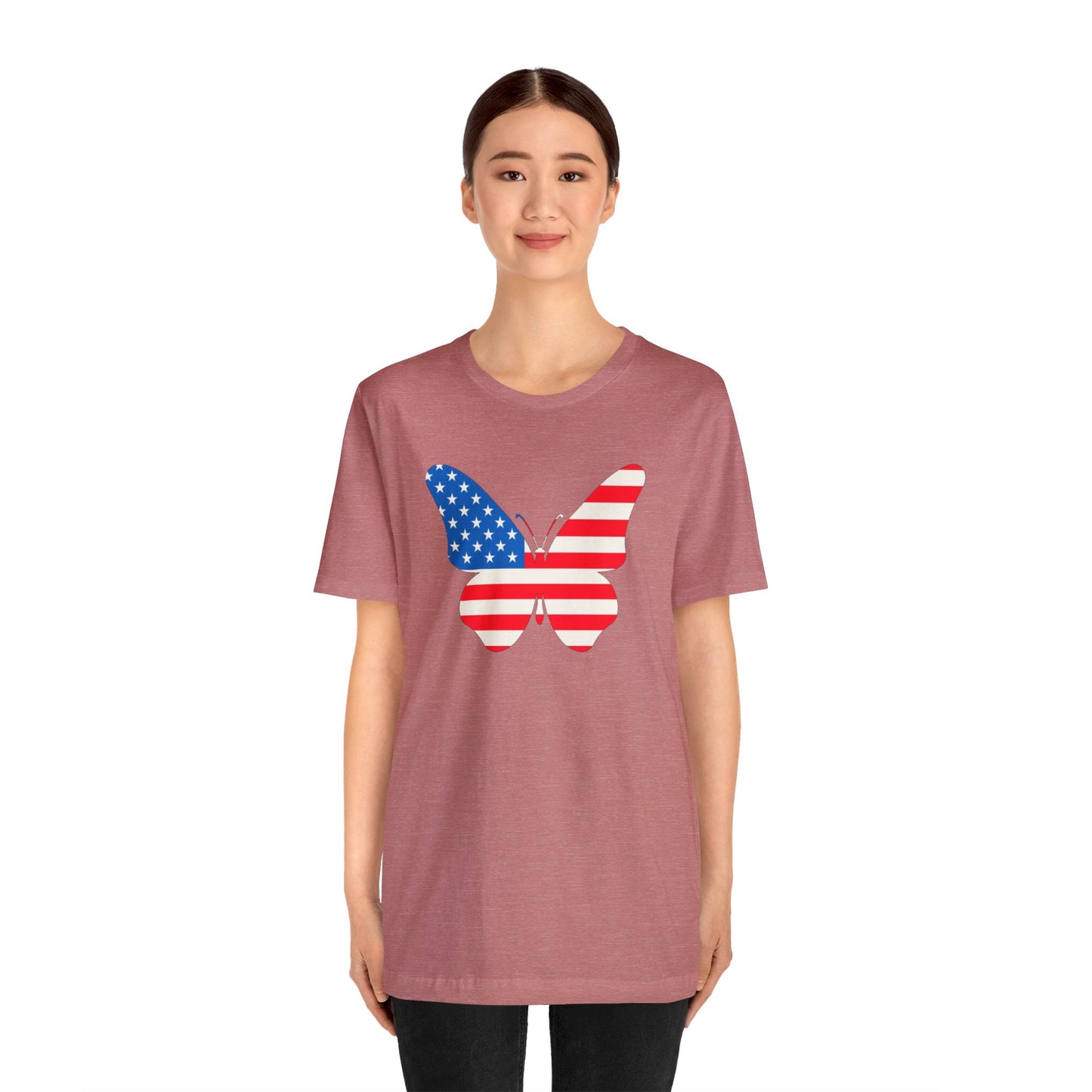 Butterfly Fourth Flag Unisex Jersey Short Sleeve Tee