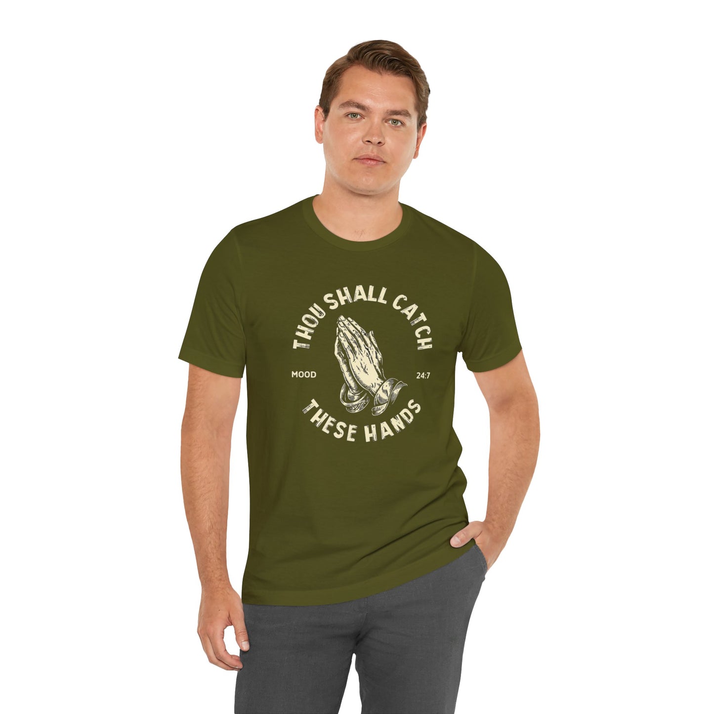 Thou Shall Catch These Hands Unisex Jersey Short Sleeve Tee