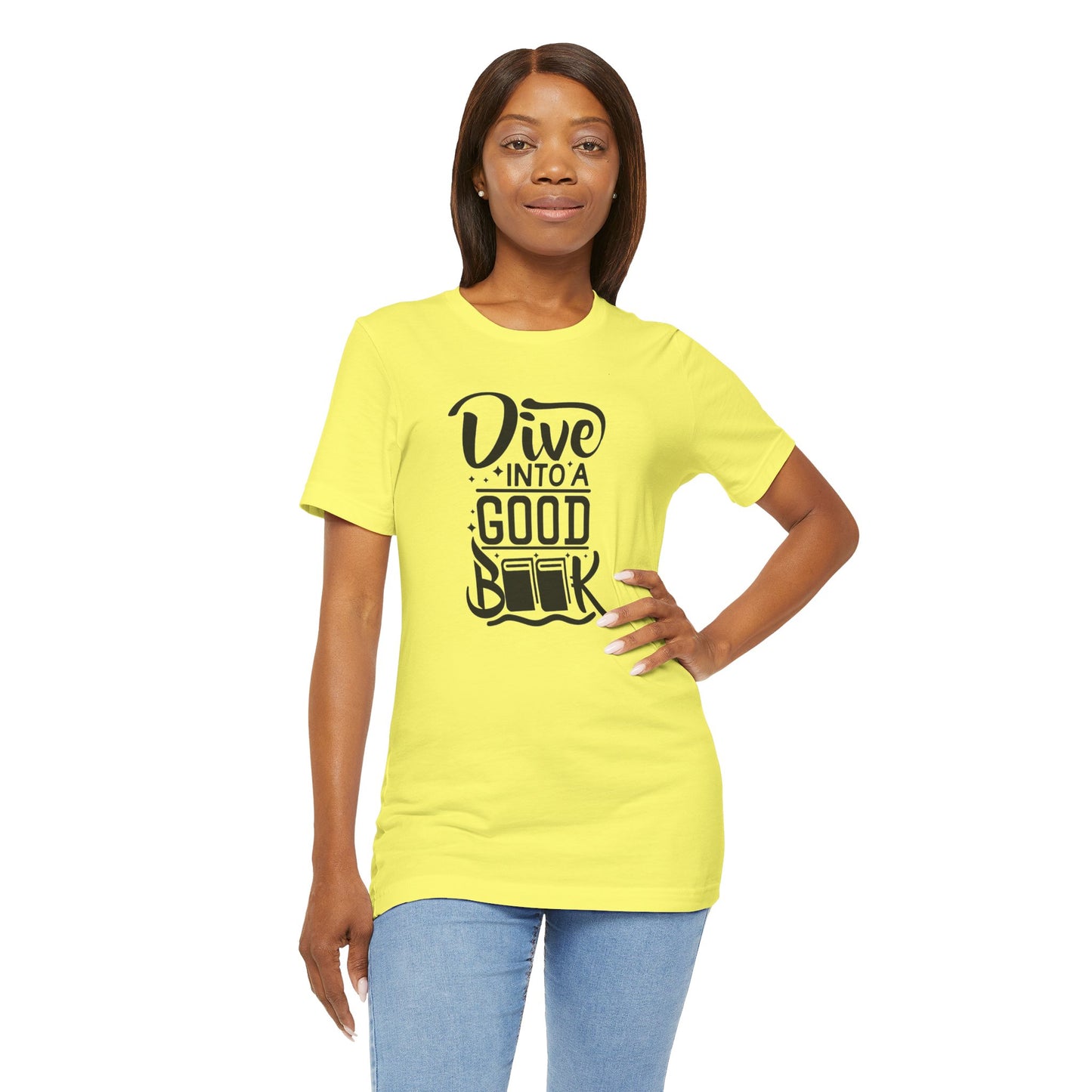 Books/ Dive into a Good Book Unisex Jersey Short Sleeve Tee