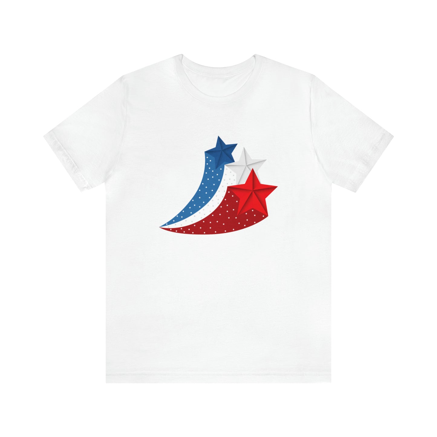 Red White Blue Stars Unisex Jersey Short Sleeve Tee