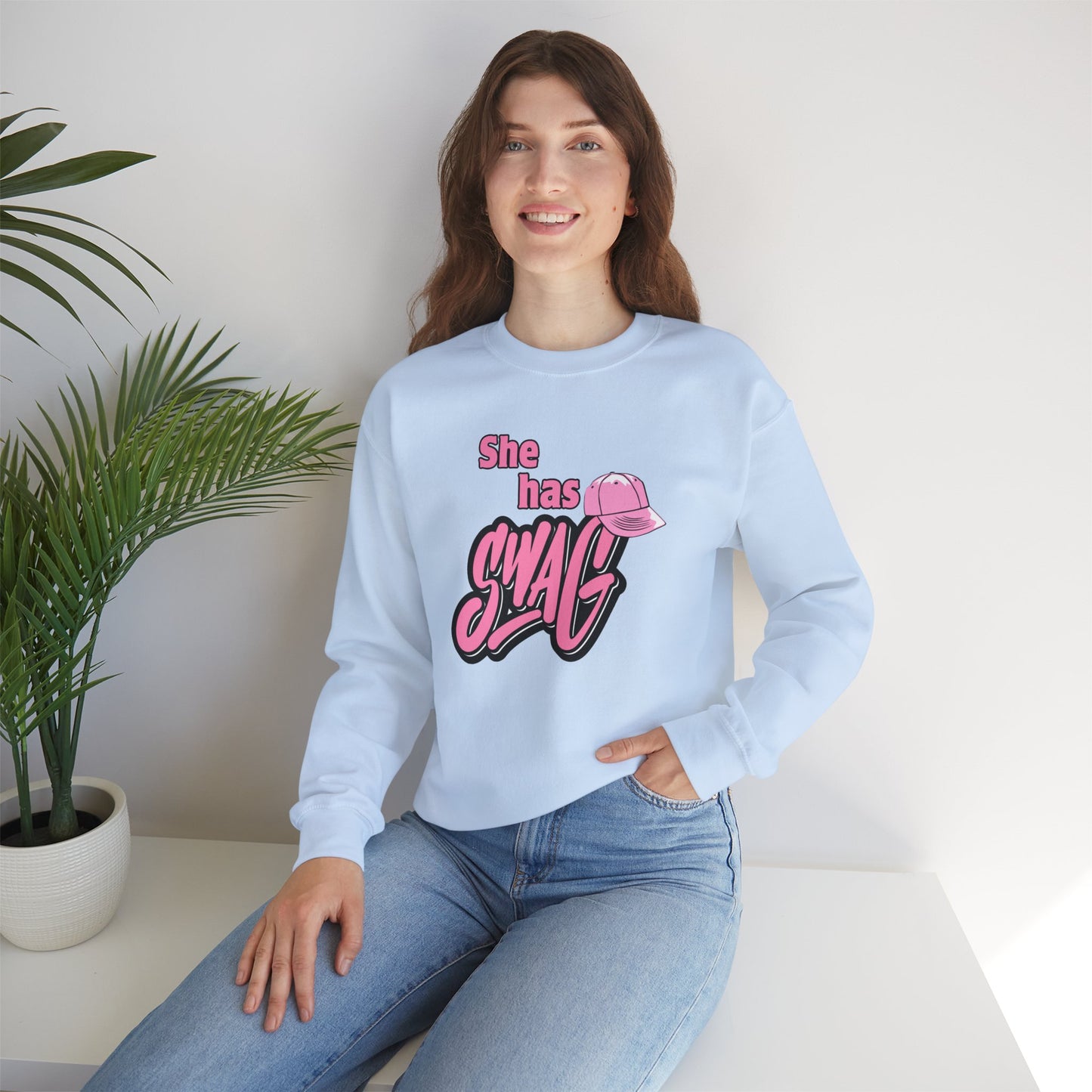 She Has Swag Unisex Heavy Blend™ Crewneck Sweatshirt