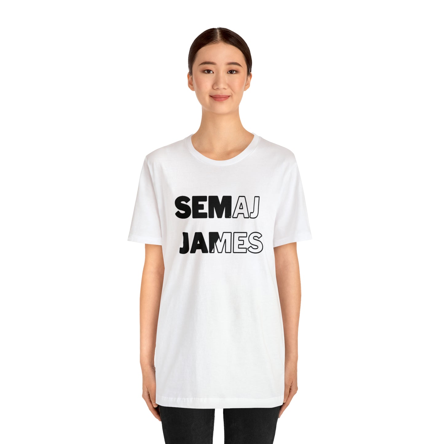 Semaj James Black & White Unisex Jersey Short Sleeve Tee