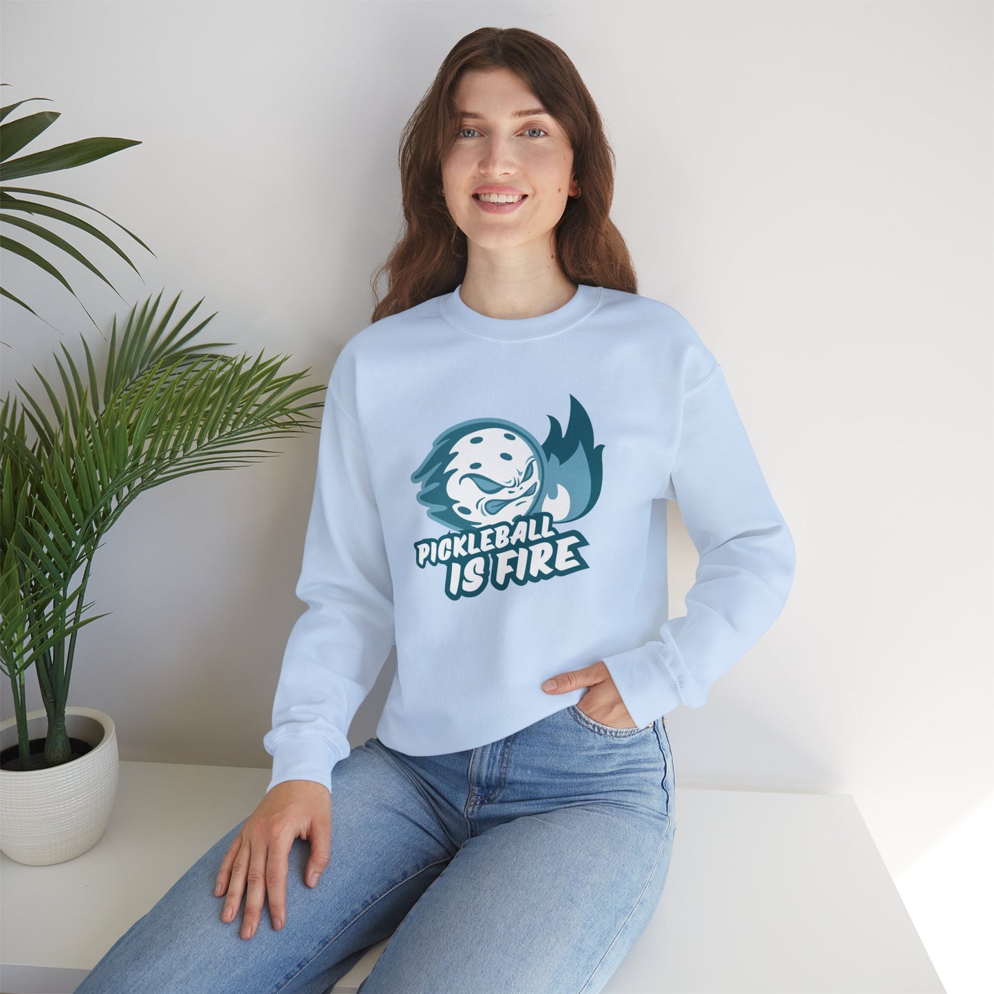 Pickleball is Fire Unisex Heavy Blend™ Crewneck Sweatshirt