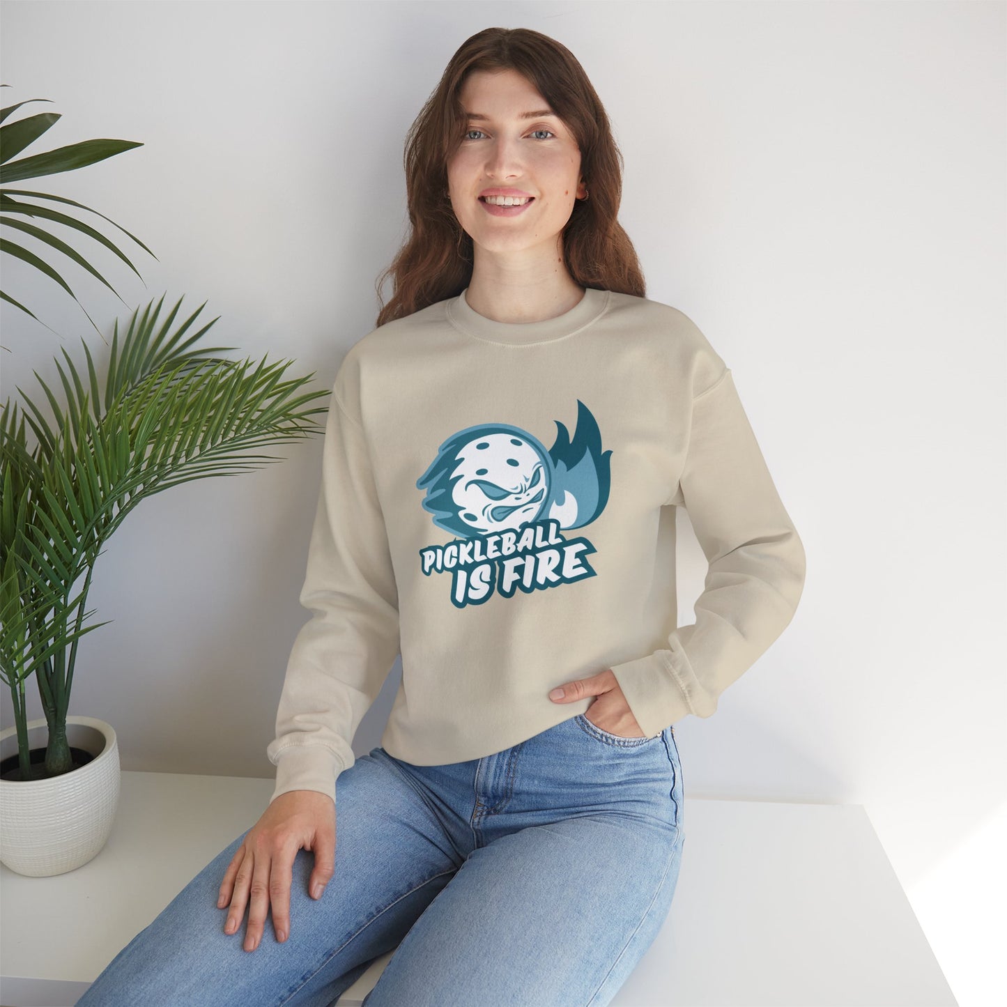 Pickleball is Fire Unisex Heavy Blend™ Crewneck Sweatshirt
