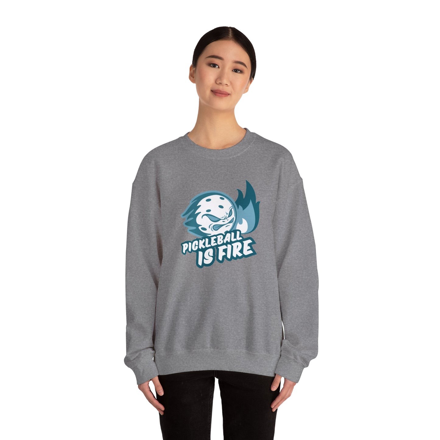Pickleball is Fire Unisex Heavy Blend™ Crewneck Sweatshirt